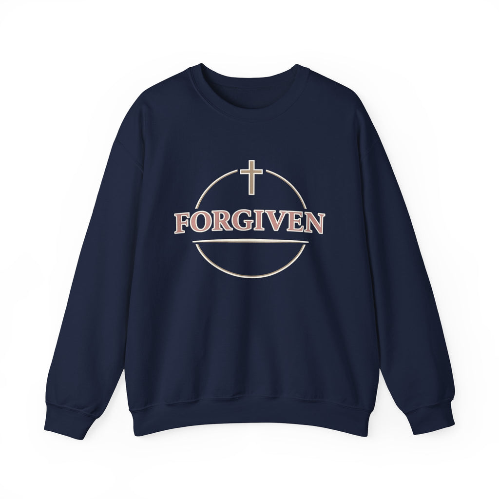 Womens Forgiven Crewneck Sweatshirt — Christian Faith Cross Pullover