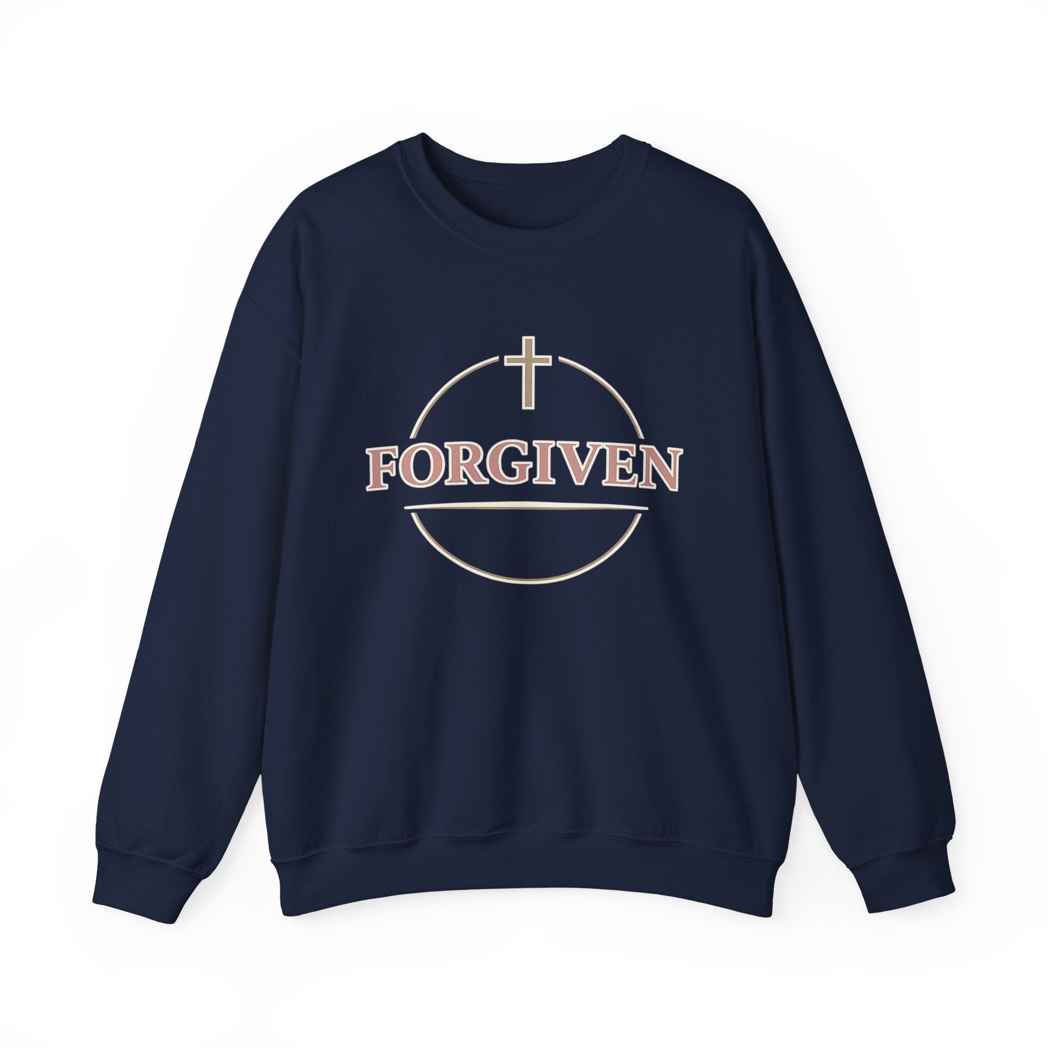 Womens Forgiven Crewneck Sweatshirt — Christian Faith Cross Pullover