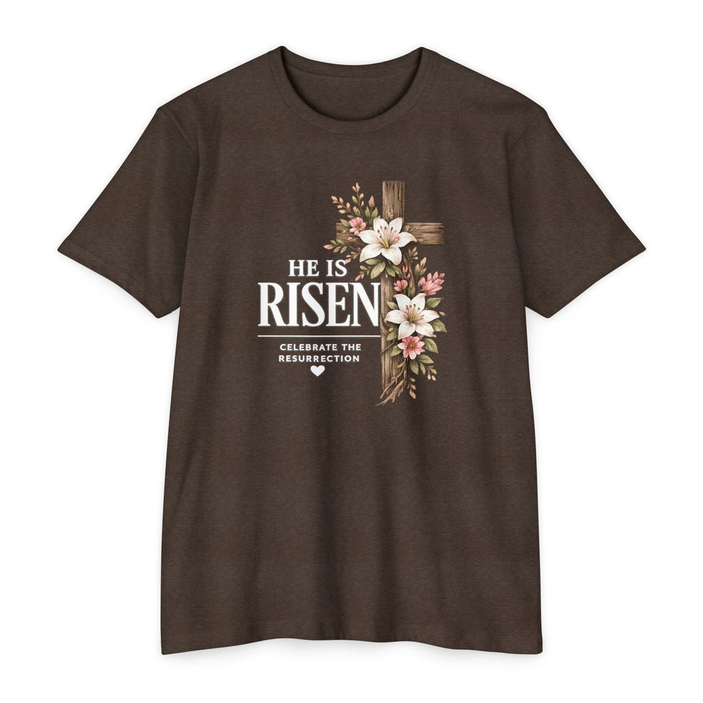 Womens He Is Risen crown of thorns T-Shirt | Resurrection Easter Christian Tee