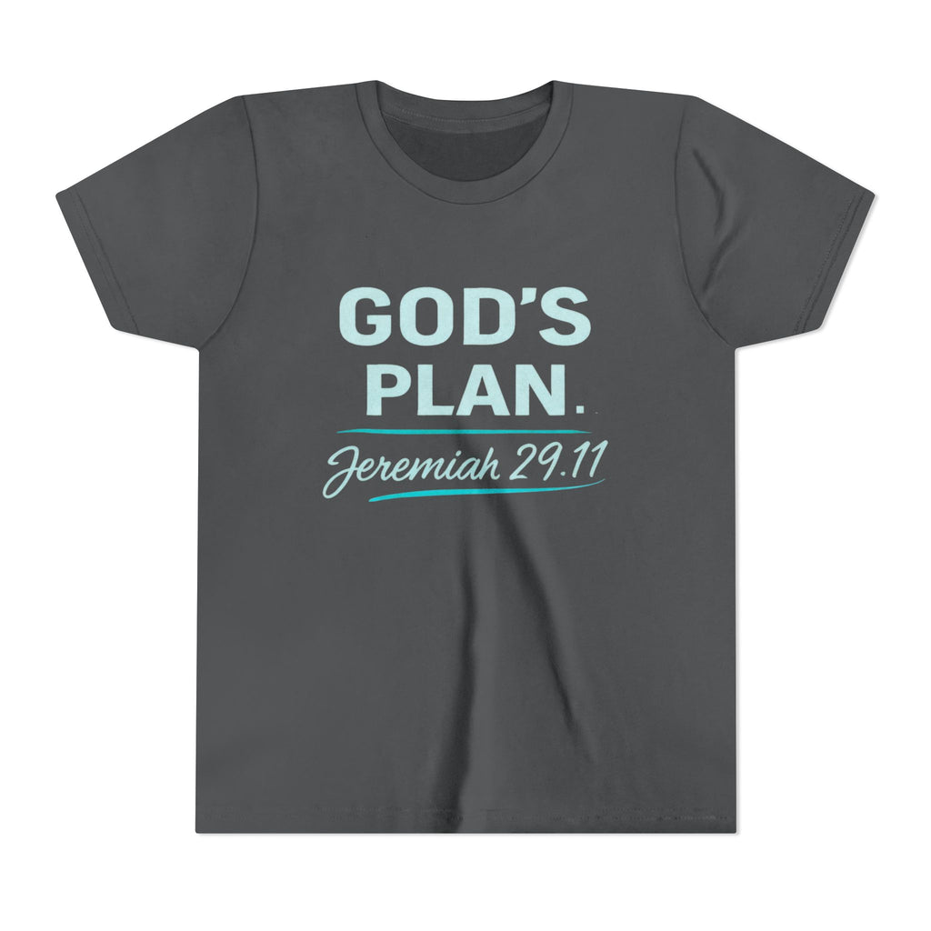 Youth Tee — "God's Plan" Jeremiah 29:11 Christian Faith Shirt