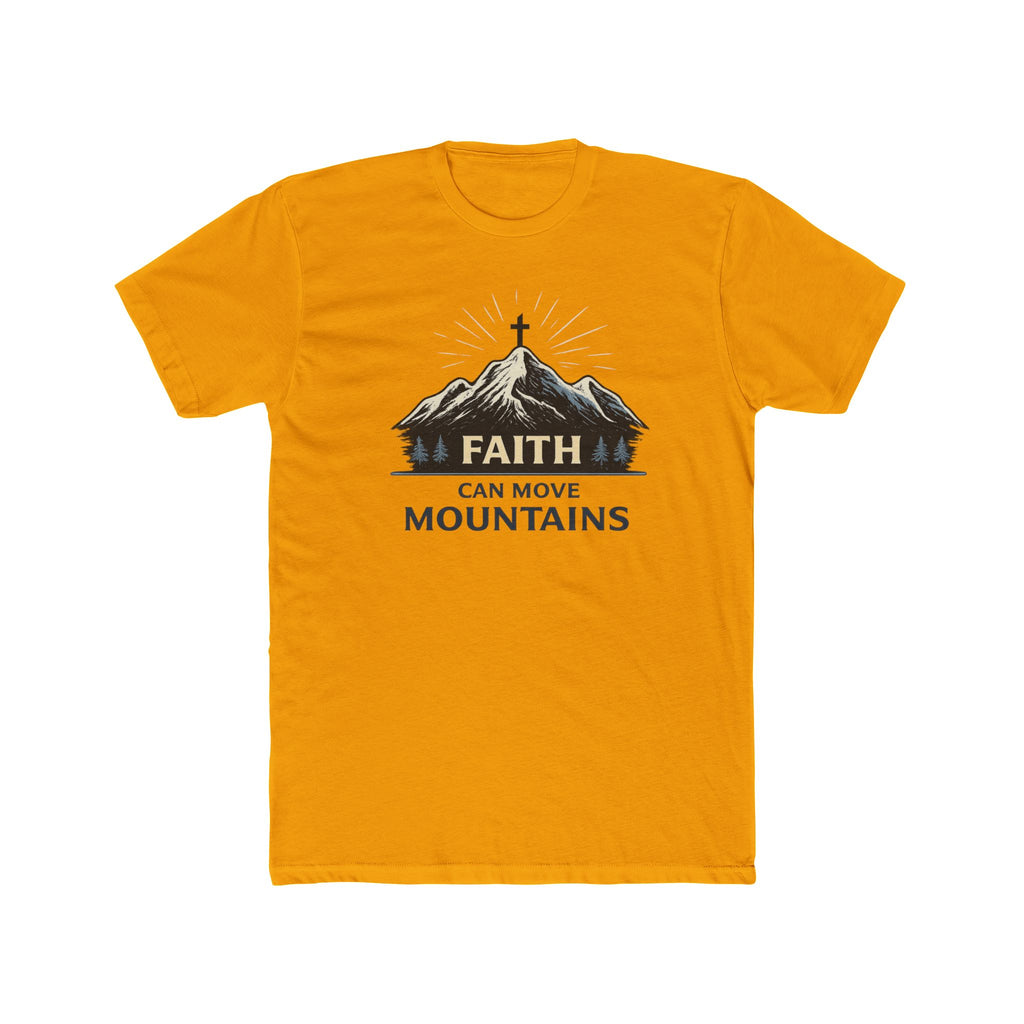 Faith Can Move Mountains T-Shirt | Christian Mountain Cross Tee