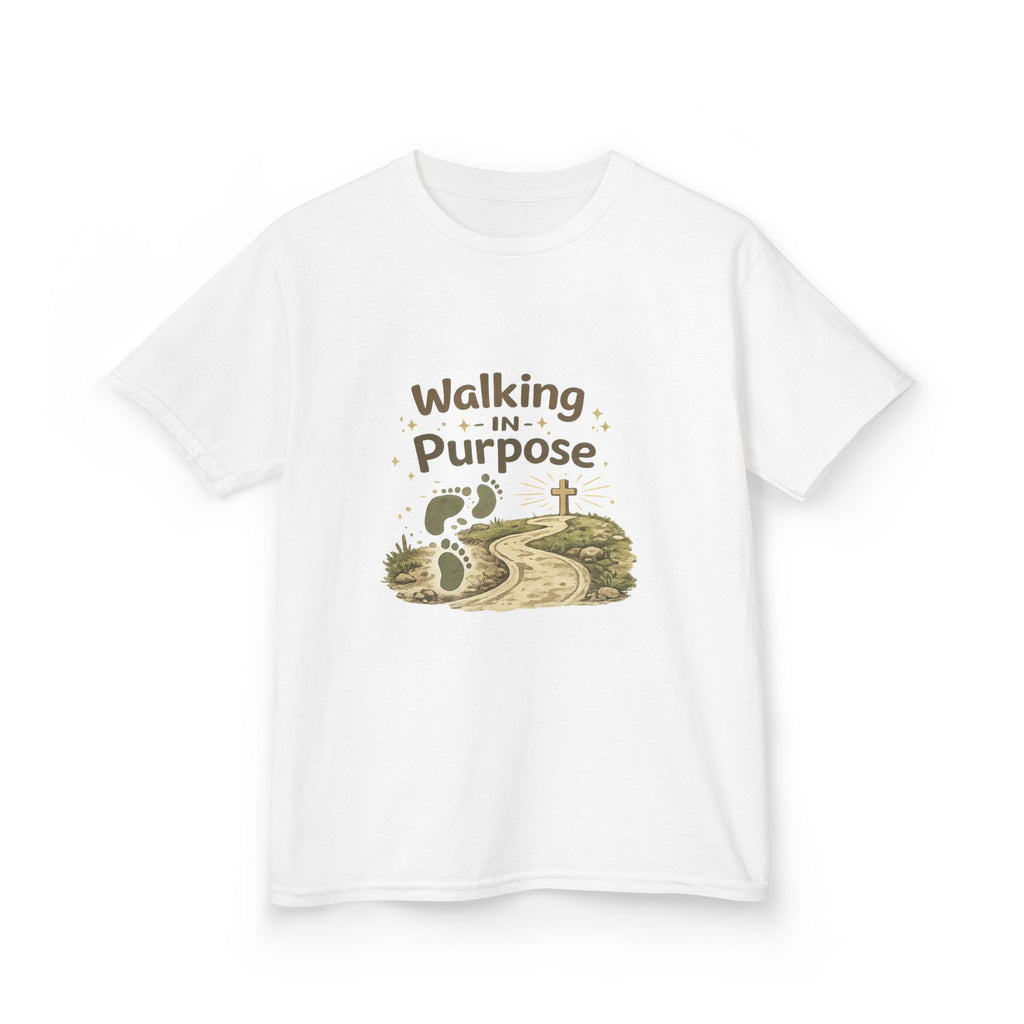 Kids Tee — "Walking in Purpose" Inspirational Christian Kids T-Shirt