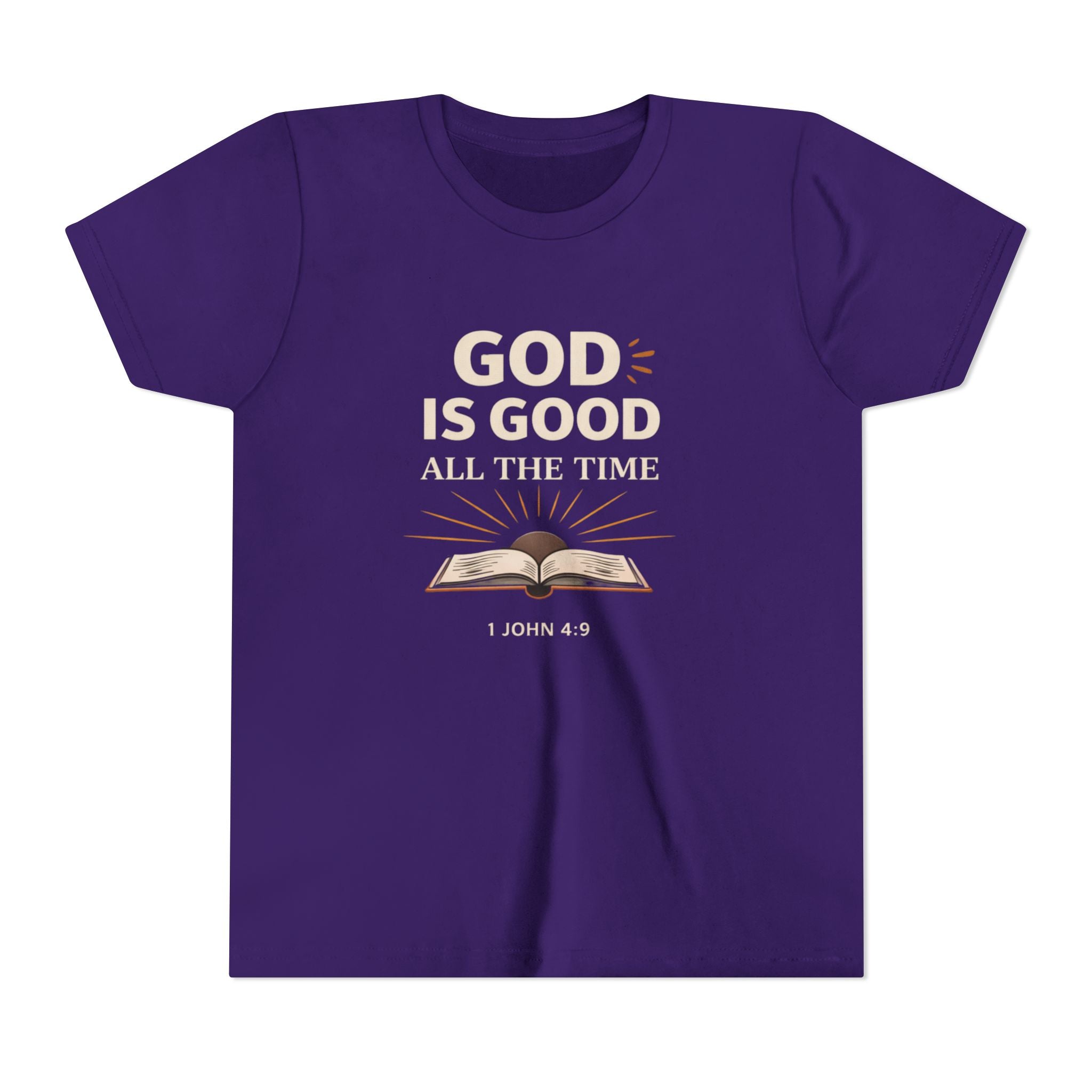 Boys Youth T-Shirt — "God Is Good All The Time" Bible Verse Tee (1 John 4:9)