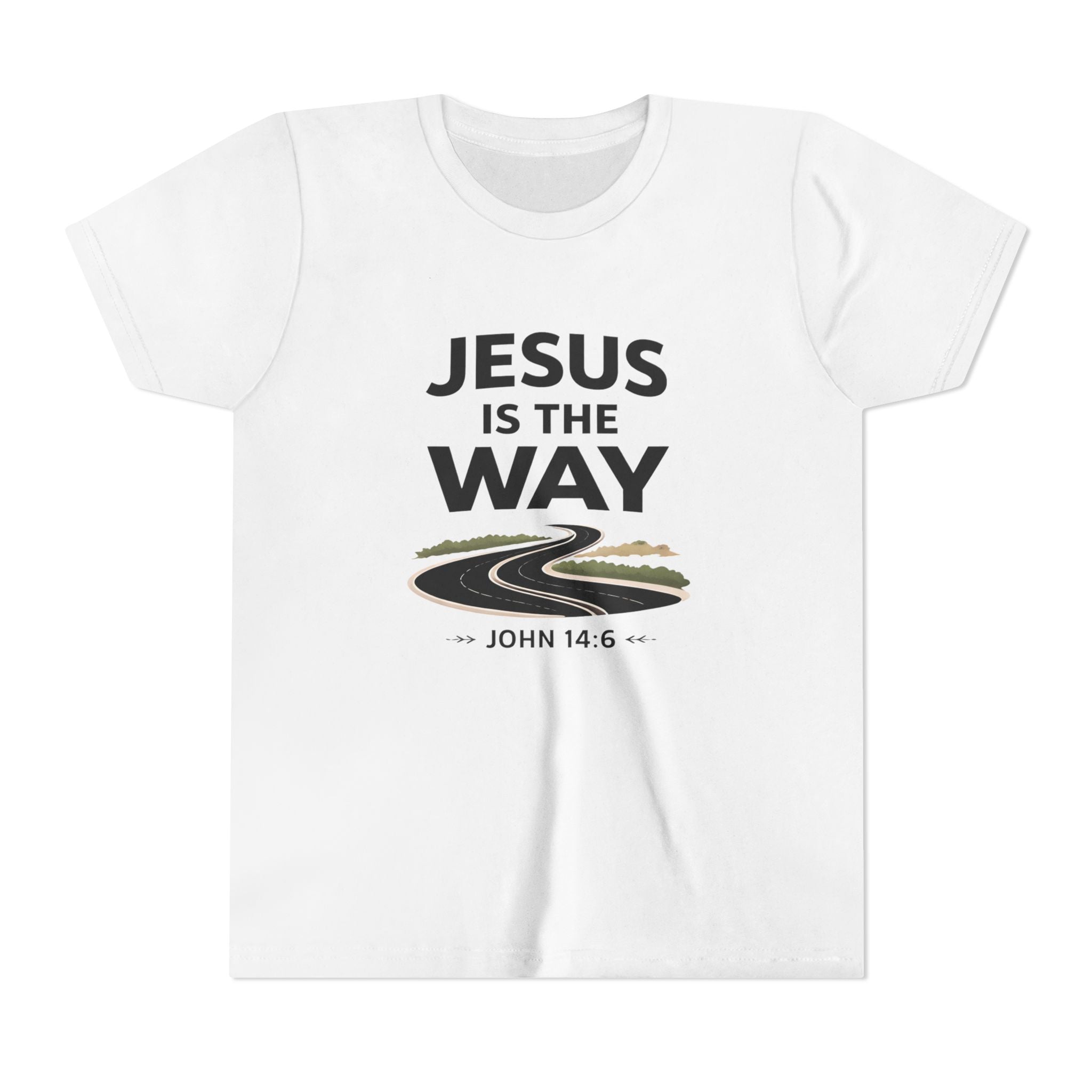 Boys Youth Tee — "Jesus Is The Way" Christian Graphic Shirt (John 14:6)