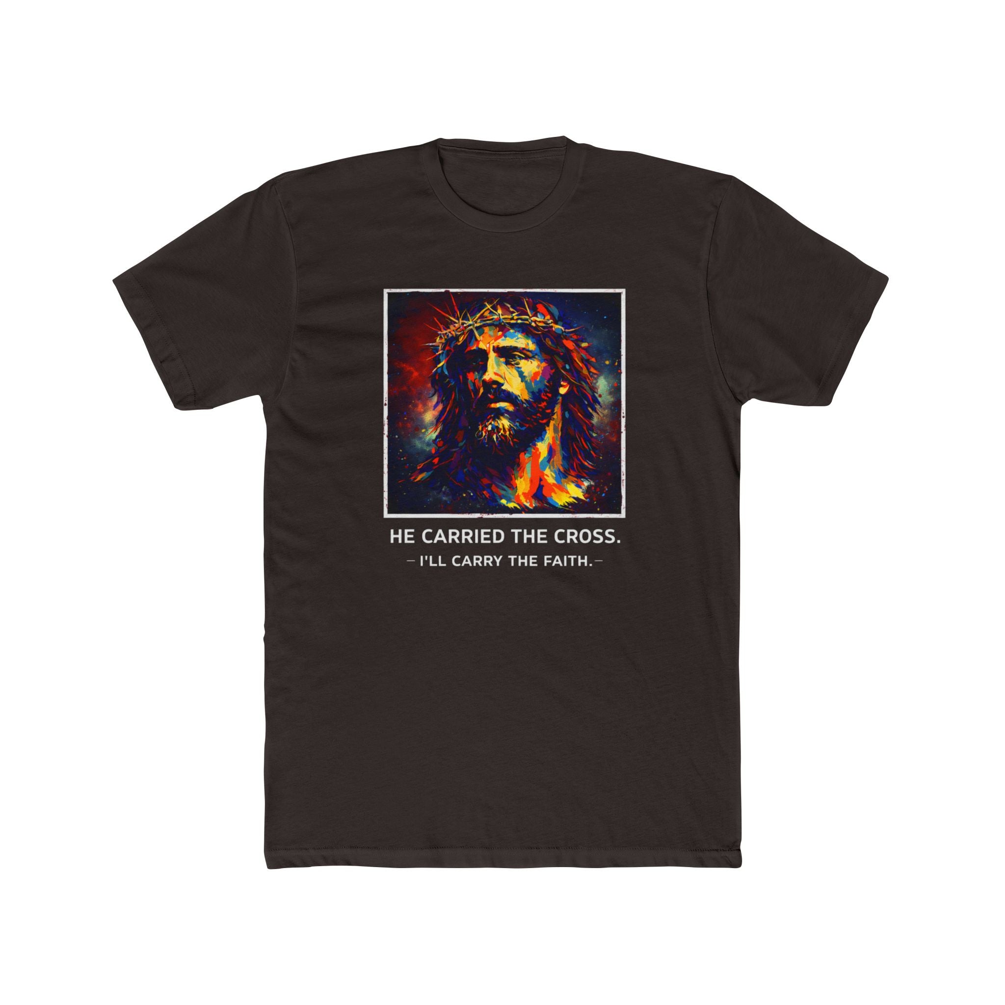 Mens 'He Carried the Cross, I'll Carry the Faith' Graphic Tee