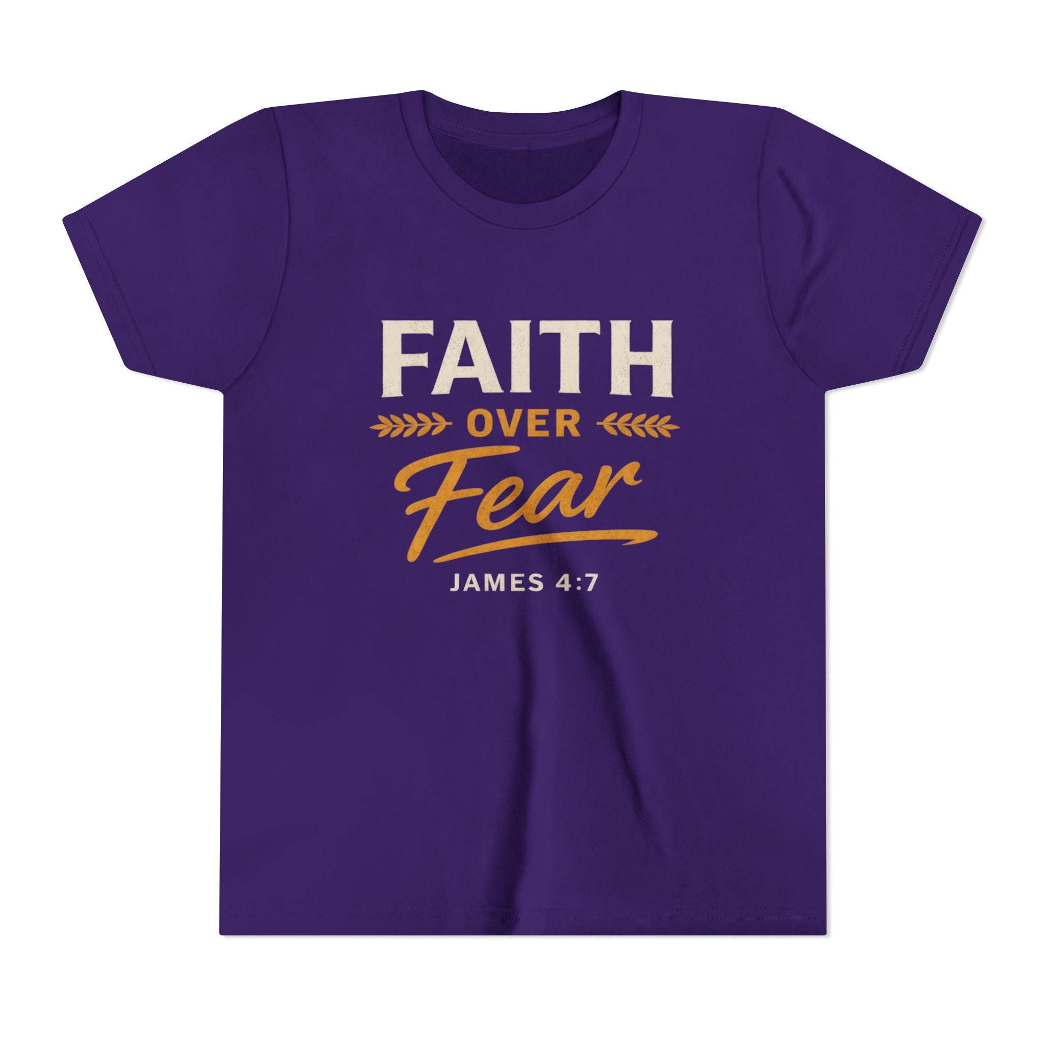 Faith Over Fear Youth Tee | James 4:7 Christian Kids Shirt