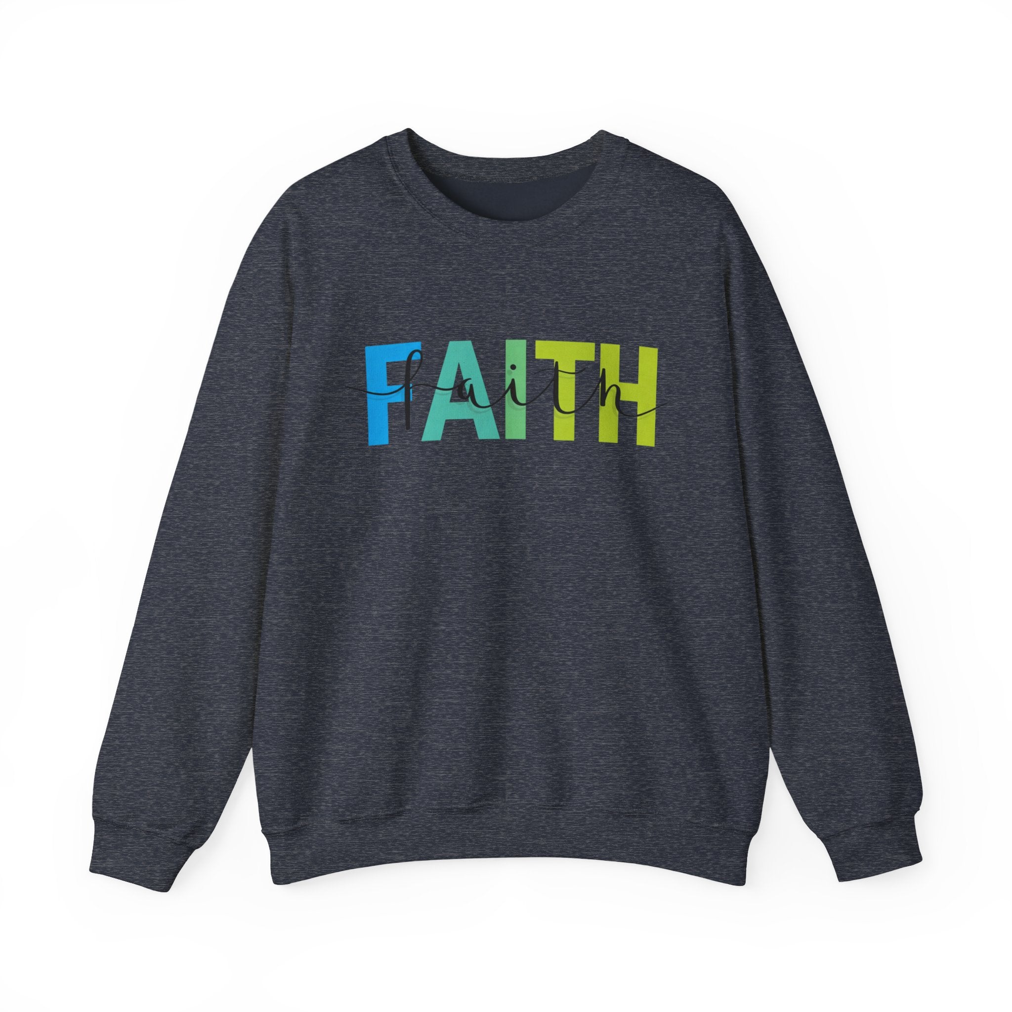 Faith Colorblock Crewneck Sweatshirt — Inspirational Christian Pullover