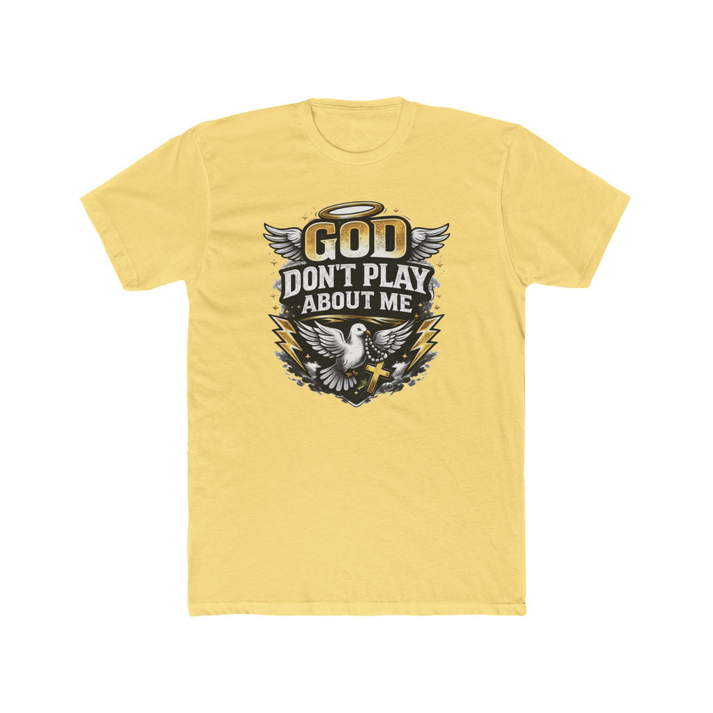 God Don't Play About Me T-Shirt | Dove, Cross & Lightning Christian Tee