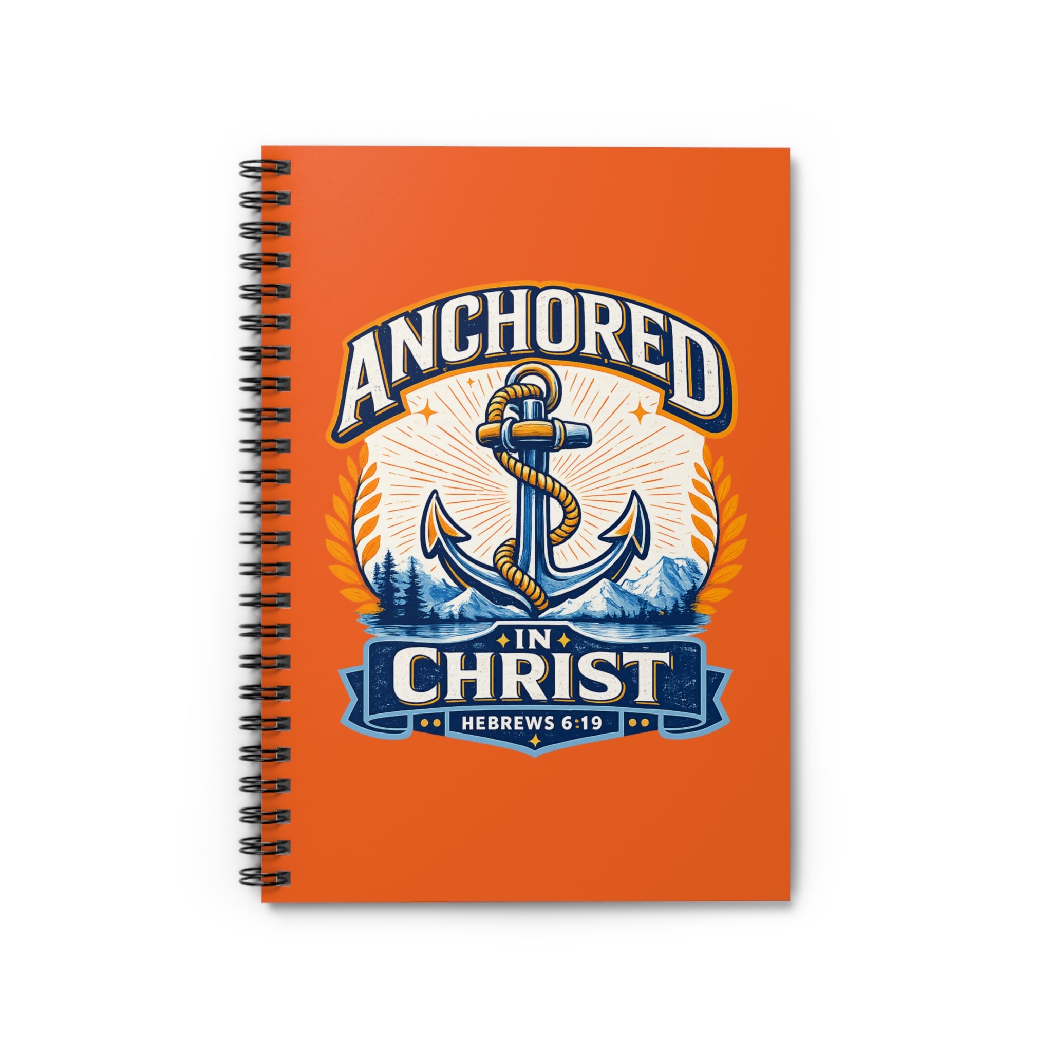 Anchored in Christ Spiral Notebook — Christian Journal with Anchor Design (Hebrews 6:19)