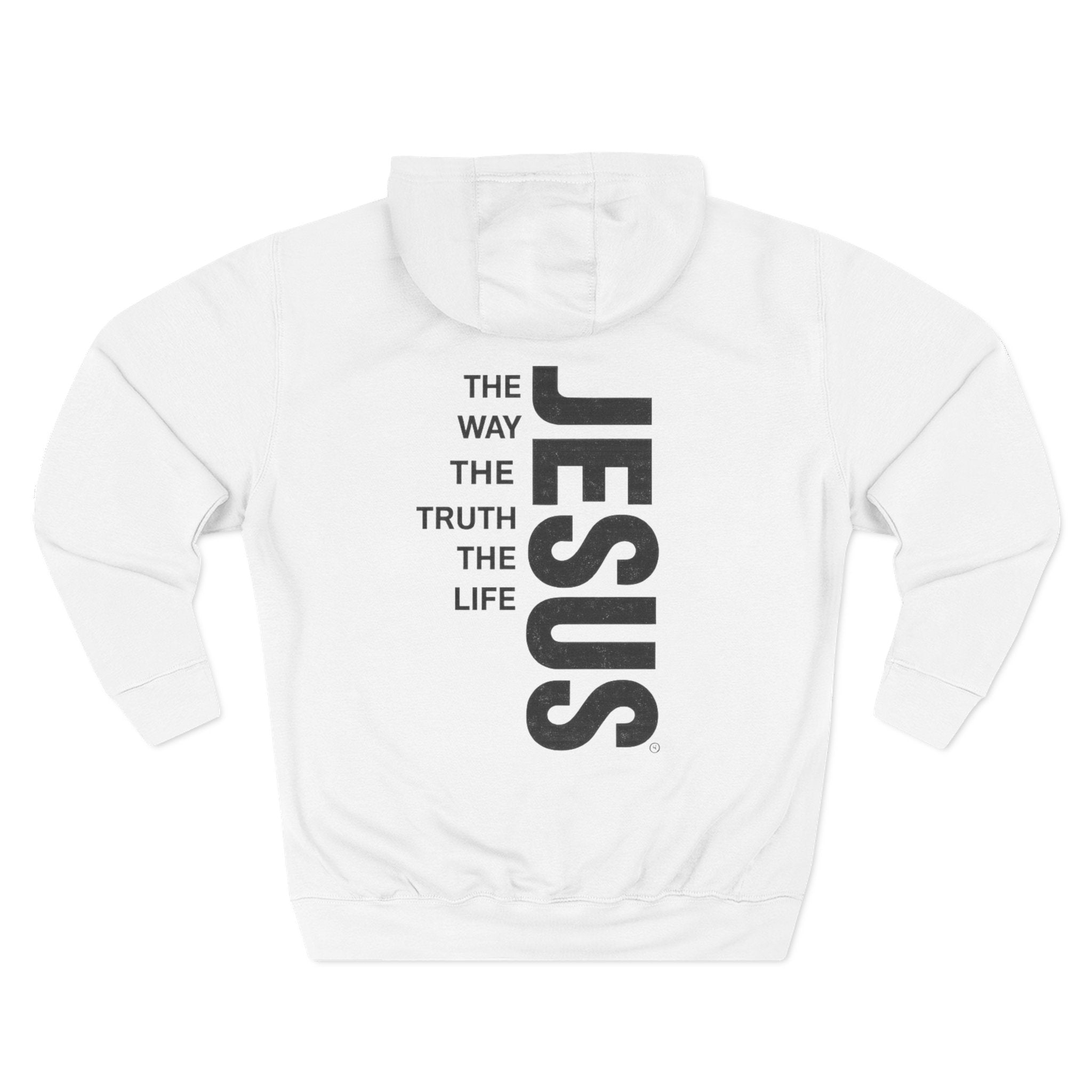 Jesus Vertical Text Hoodie — The Way The Truth The Life Christian Hoodie