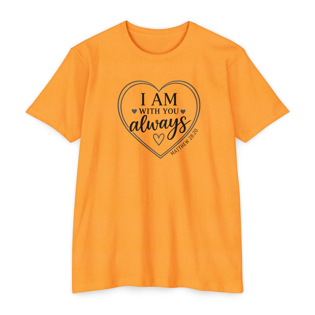 Womens I Am With You Always T-Shirt | Inspirational Script, Floral Accent
