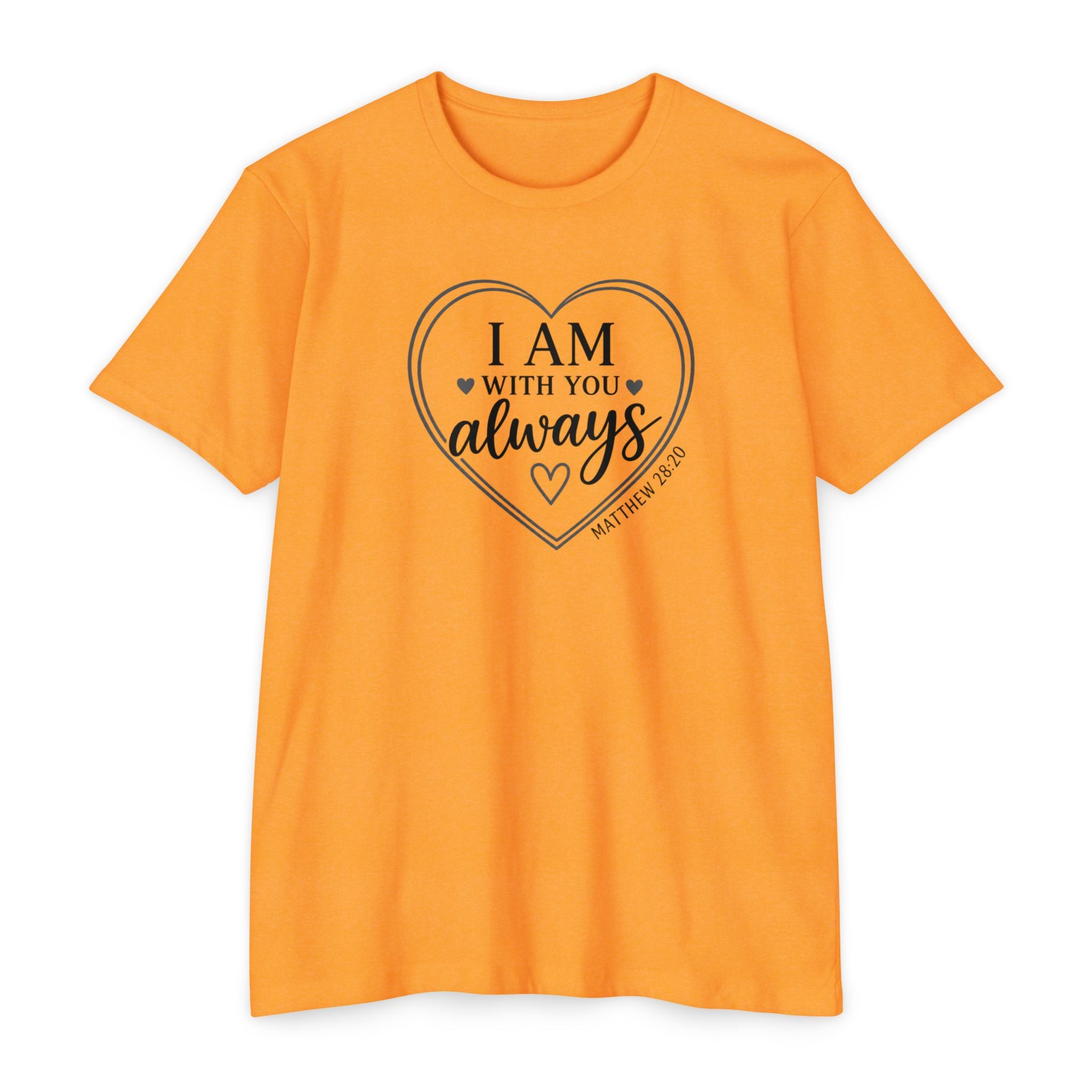 Womens I Am With You Always T-Shirt | Inspirational Script, Floral Accent
