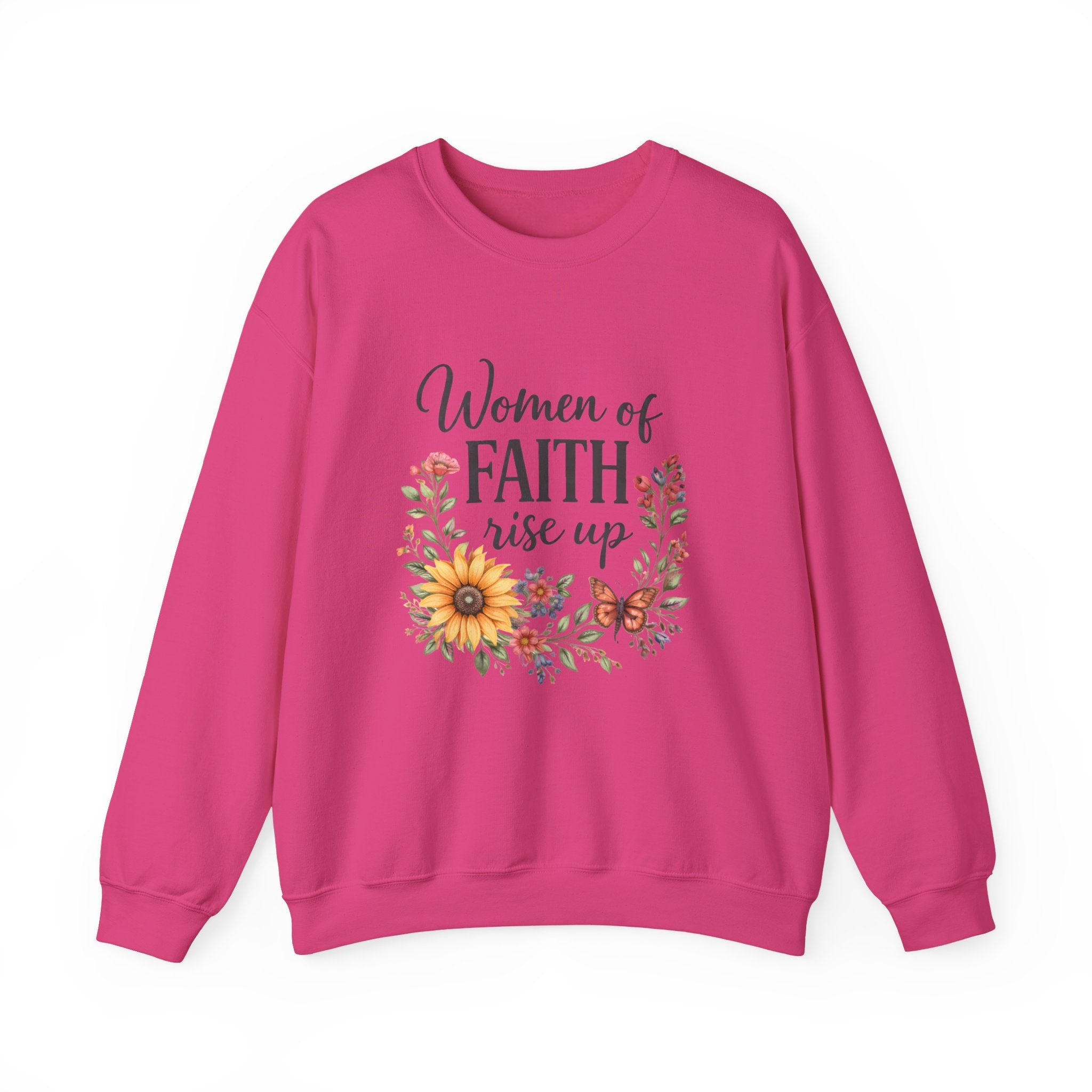 Women of Faith Rise Up Sweatshirt — Floral Christian Crewneck