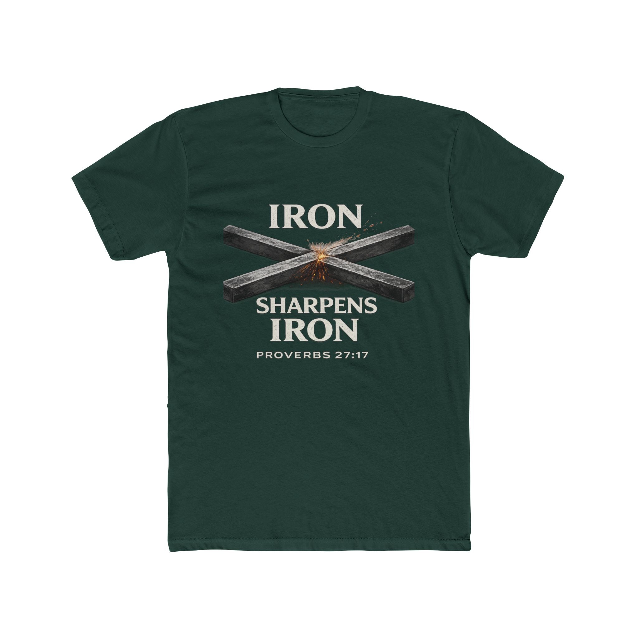 Iron Sharpens Iron T‑Shirt — Proverbs 27:17 Christian Tee