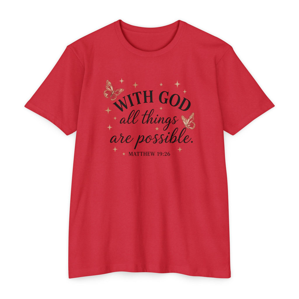 With God All Things Are Possible T-Shirt — Christian Inspirational Tee
