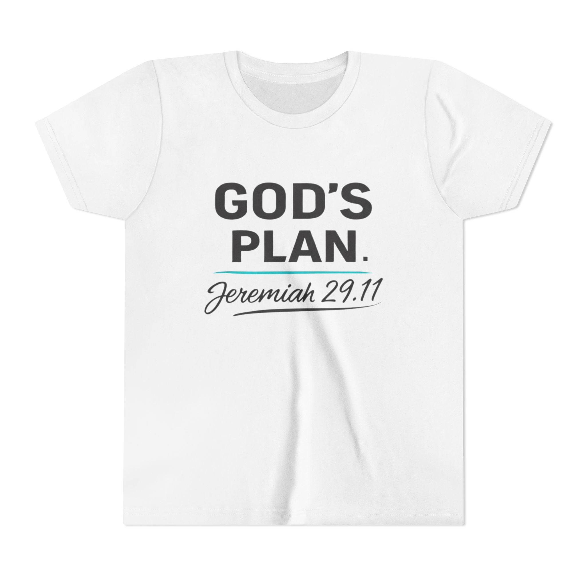 Youth Tee — "God's Plan" Jeremiah 29:11 Christian Faith Shirt