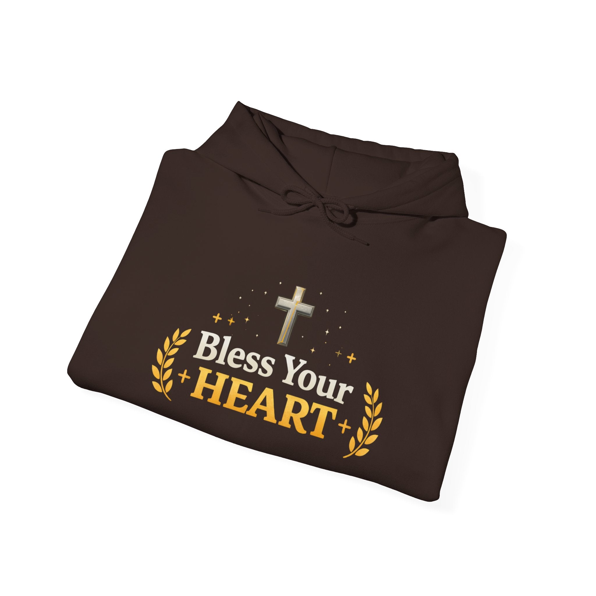 Womens Bless Your Heart Hoodie  Christian Cross Faith Pullover