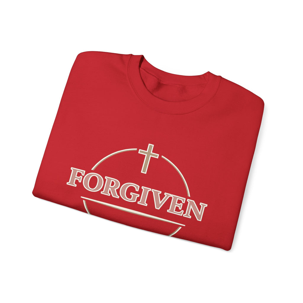Womens Forgiven Crewneck Sweatshirt — Christian Faith Cross Pullover