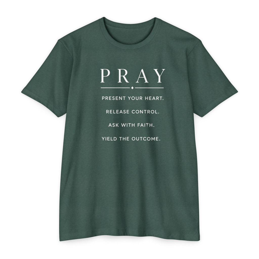 Womens "PRAY" inspirational text T-Shirt |