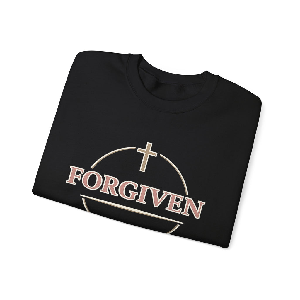 Womens Forgiven Crewneck Sweatshirt — Christian Faith Cross Pullover
