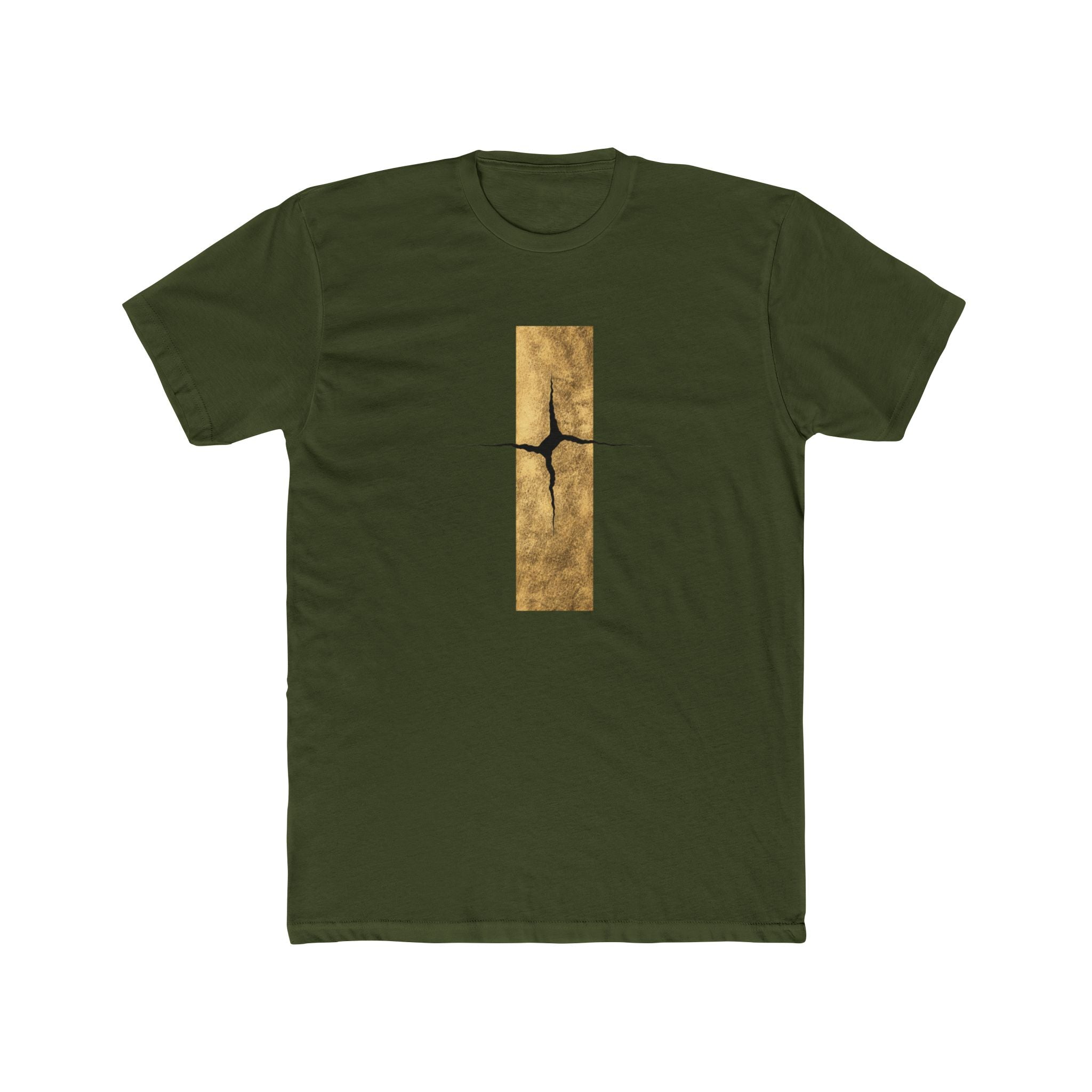 Cracked Gold Bar Tee | Minimal Abstract Vertical Design