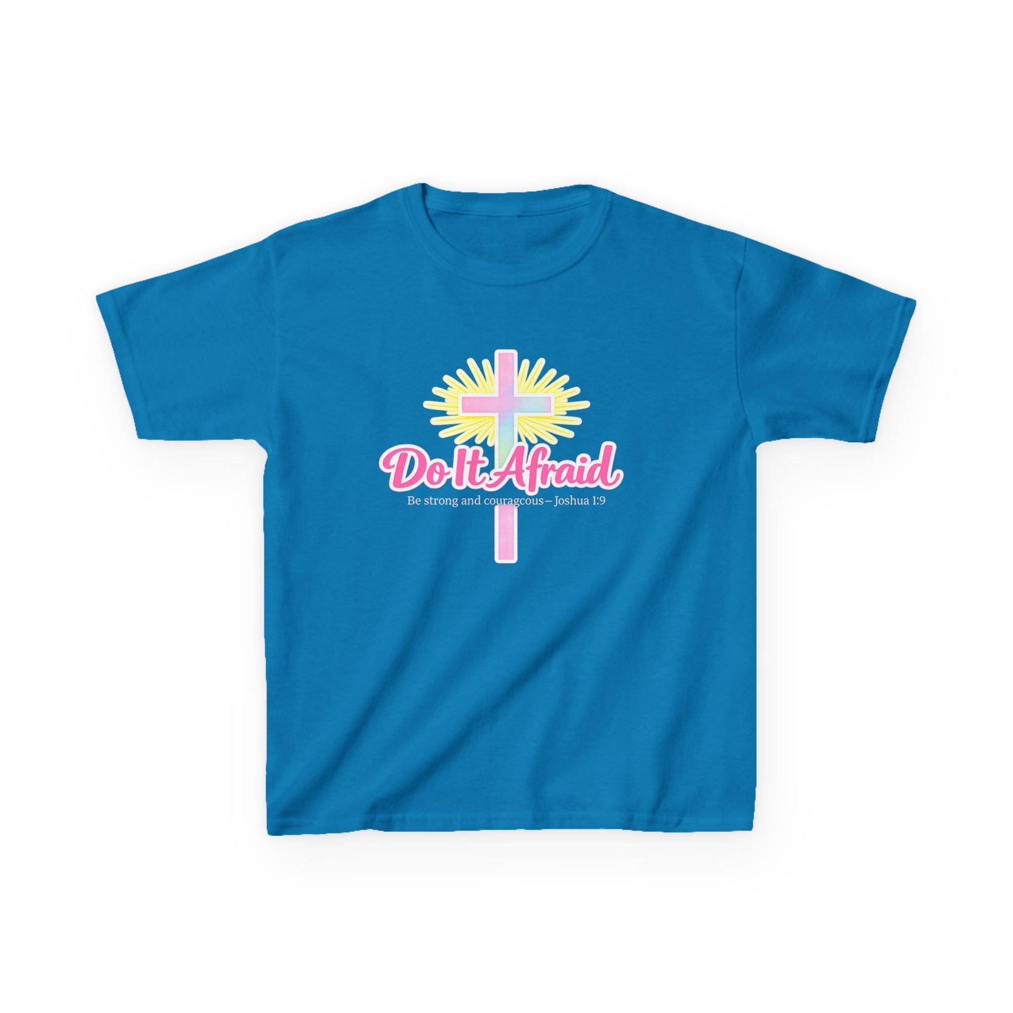 Girls Tshirt "Do It Afraid" Cross Christian Shirt
