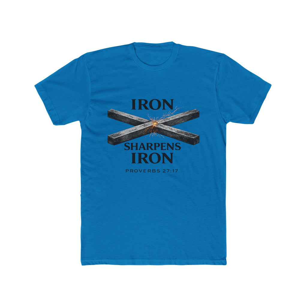 Iron Sharpens Iron T‑Shirt — Proverbs 27:17 Christian Tee