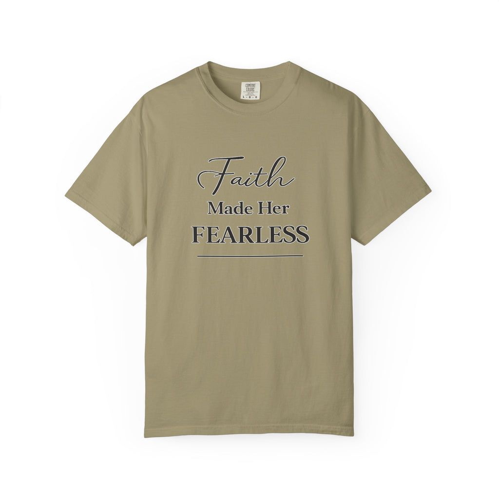 Faith Made Her Fearless T-Shirt — Inspirational Christian Tee for Women