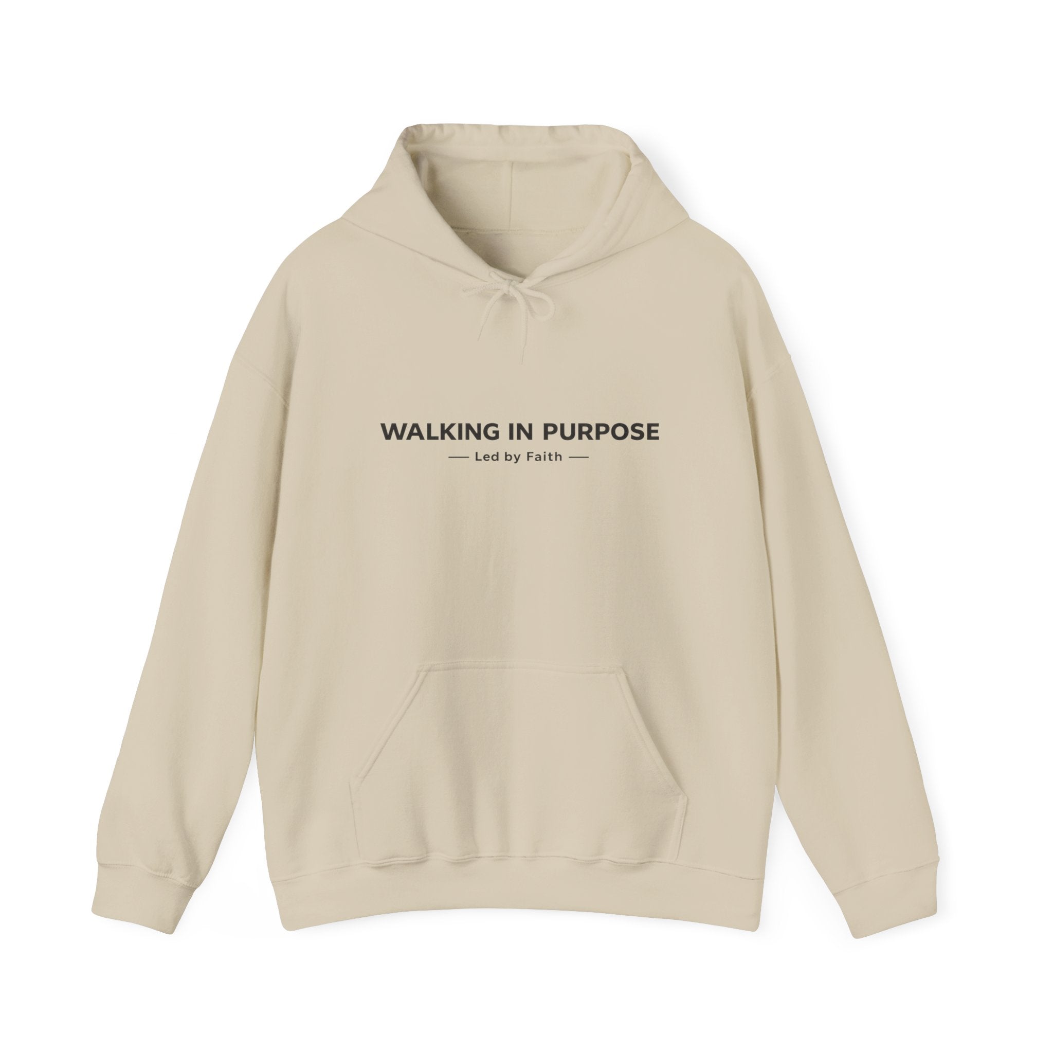 Mens "Walking in Purpose" Hoodie — Minimal Inspirational Christian Sweatshirt