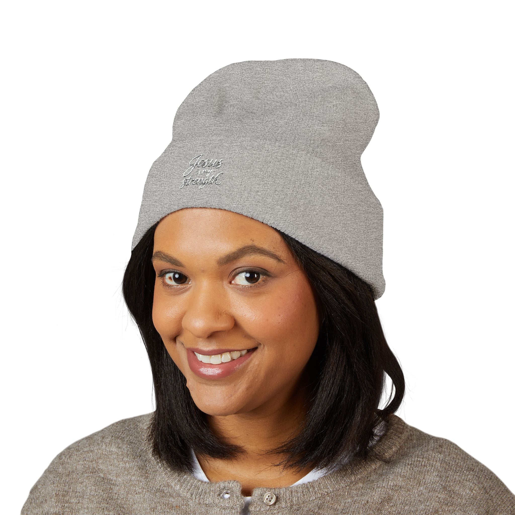 Embroidered Classic Cuffed Beanie — Minimal Script Logo