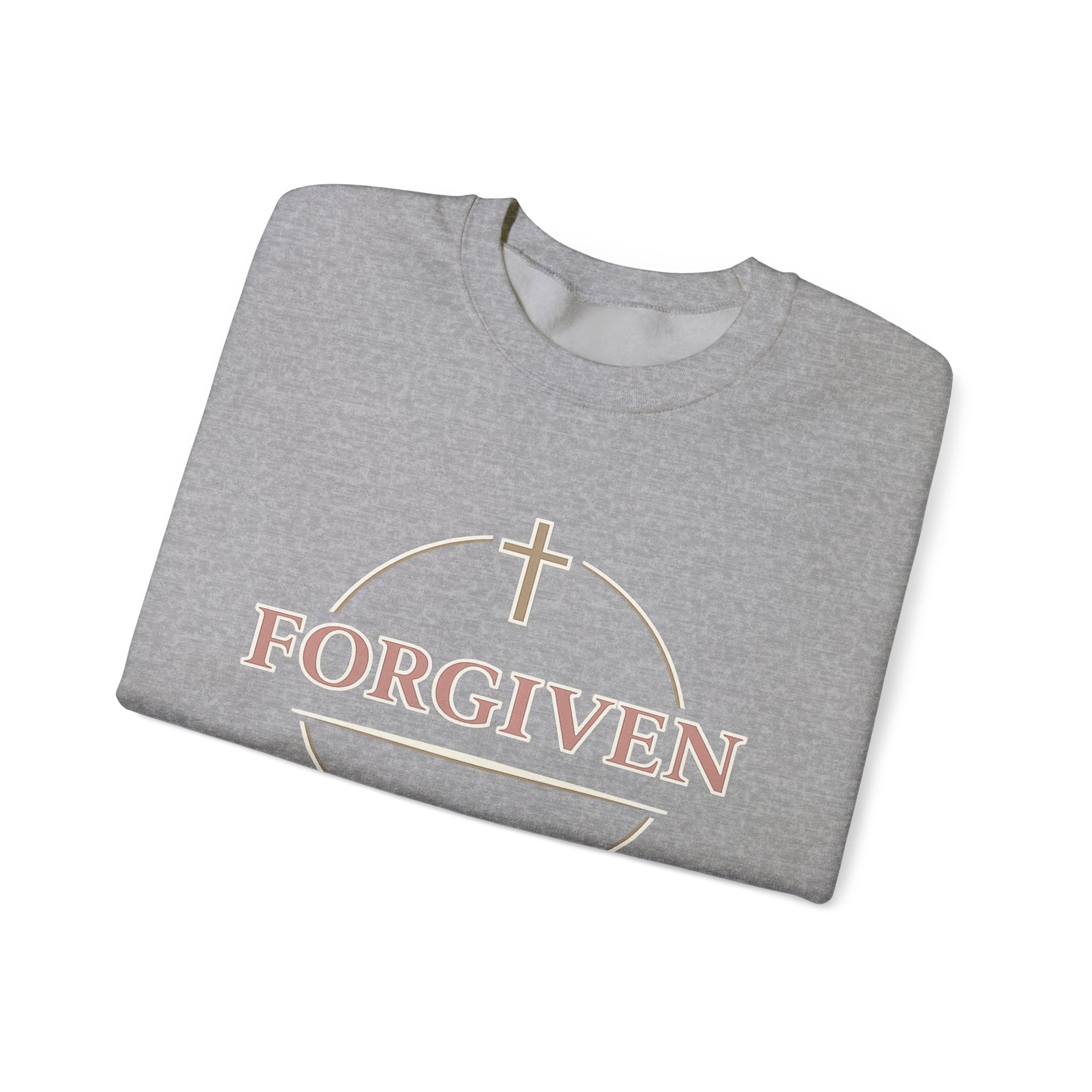 Womens Forgiven Crewneck Sweatshirt — Christian Faith Cross Pullover