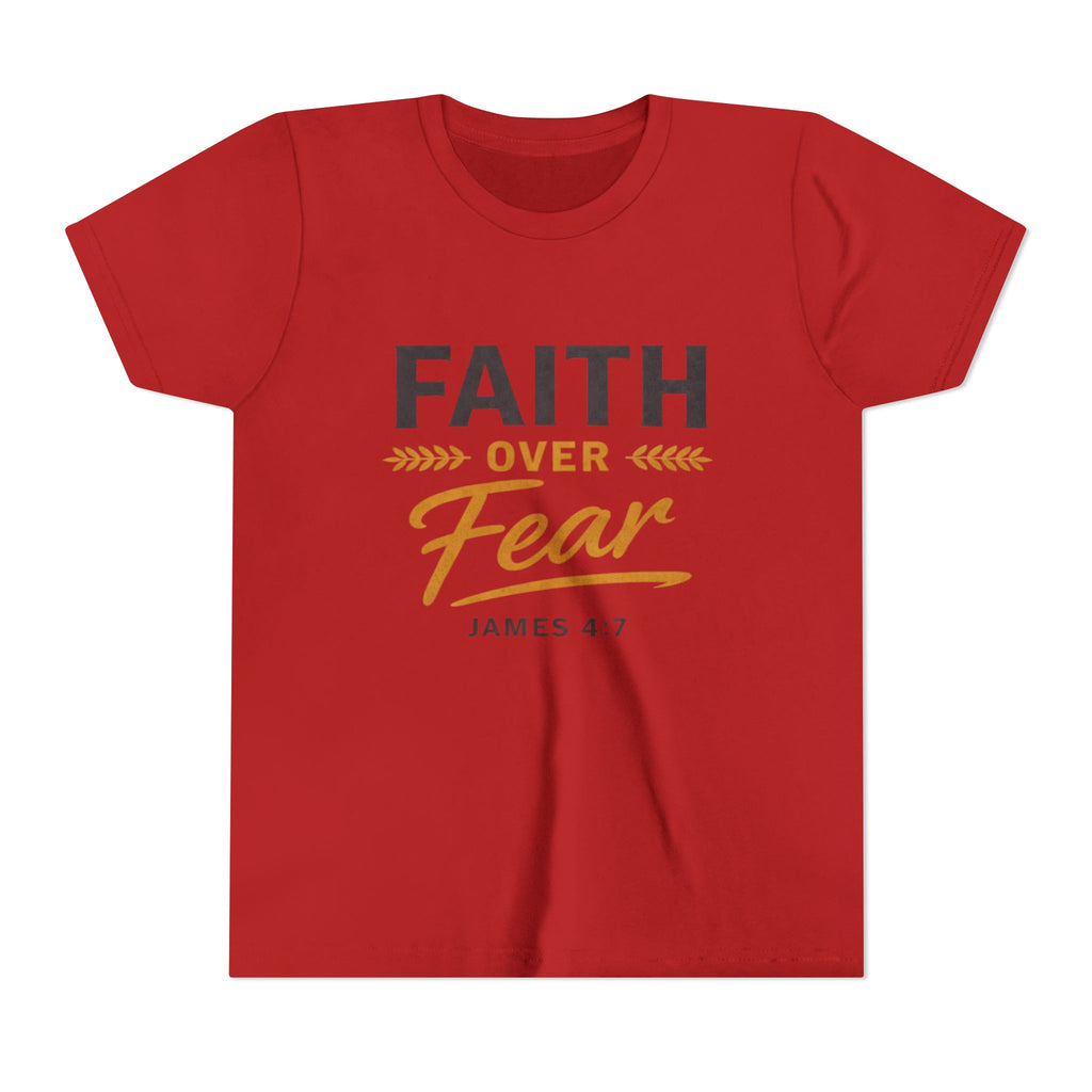 Faith Over Fear Youth Tee | James 4:7 Christian Kids Shirt
