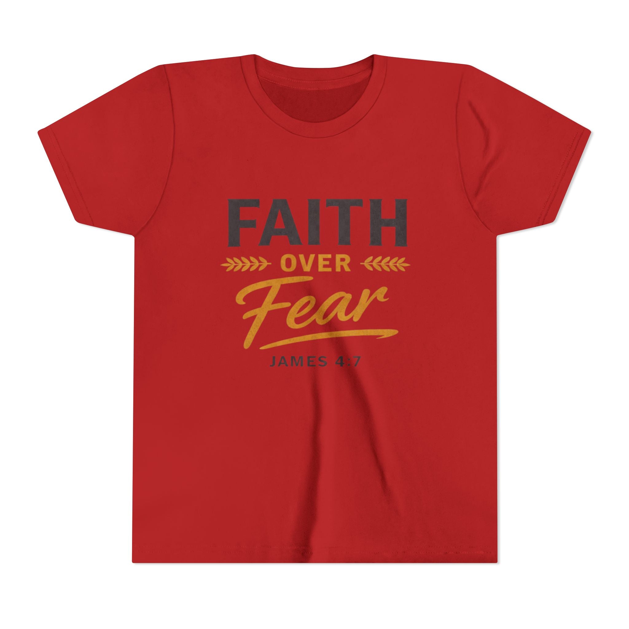 Faith Over Fear Youth Tee | James 4:7 Christian Kids Shirt