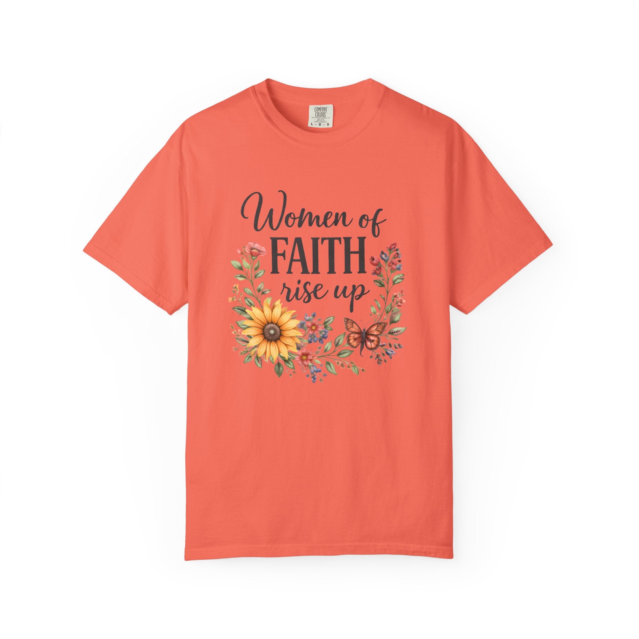 Women of Faith Rise Up T-Shirt — Floral Christian Inspirational Tee