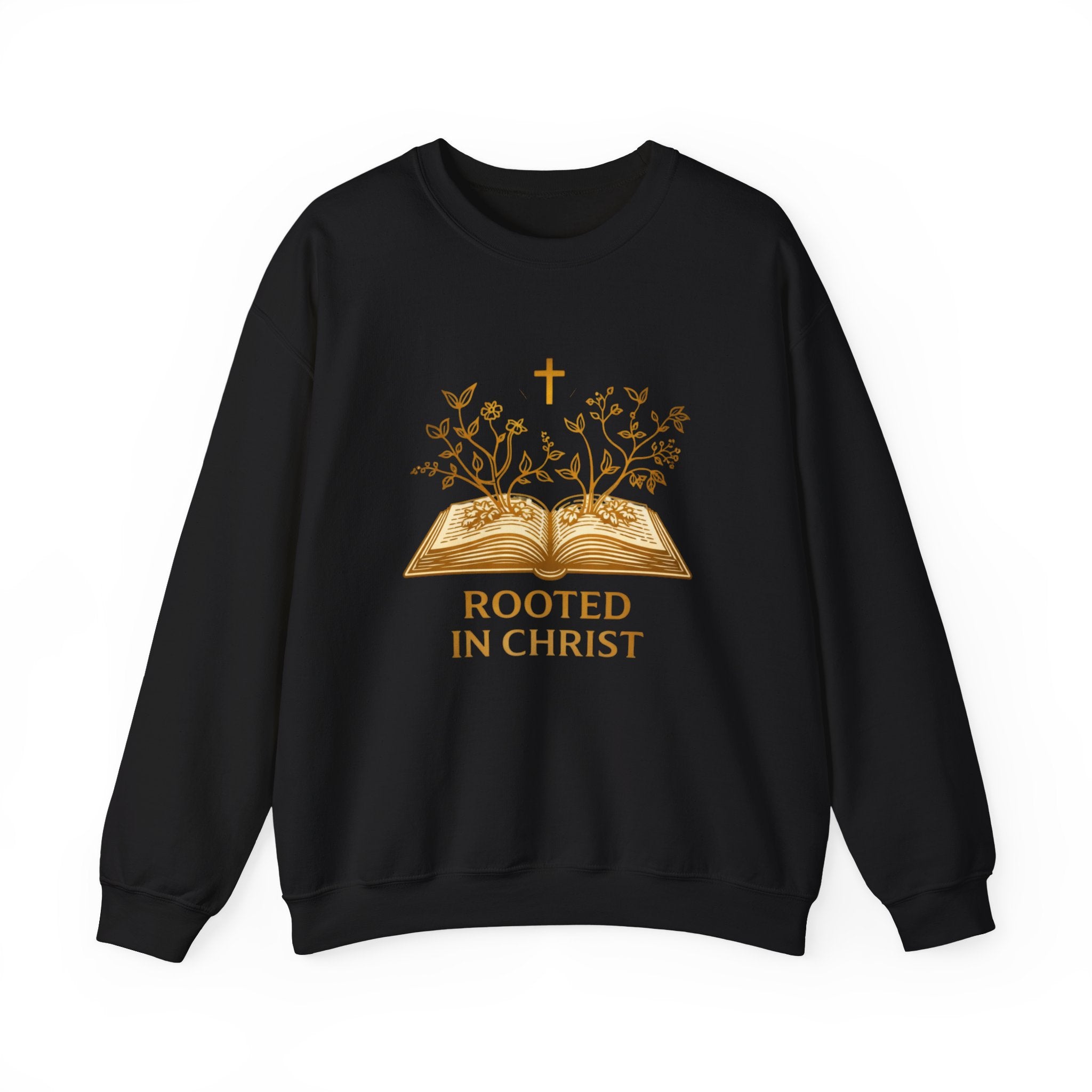 Womens Rooted in Christ Sweatshirt — Christian Faith Bible Graphic Crewneck
