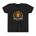 Boys Youth T-Shirt — 'Lion of Judah' Crowned Lion Biblical Tee (Rev. 5:5)