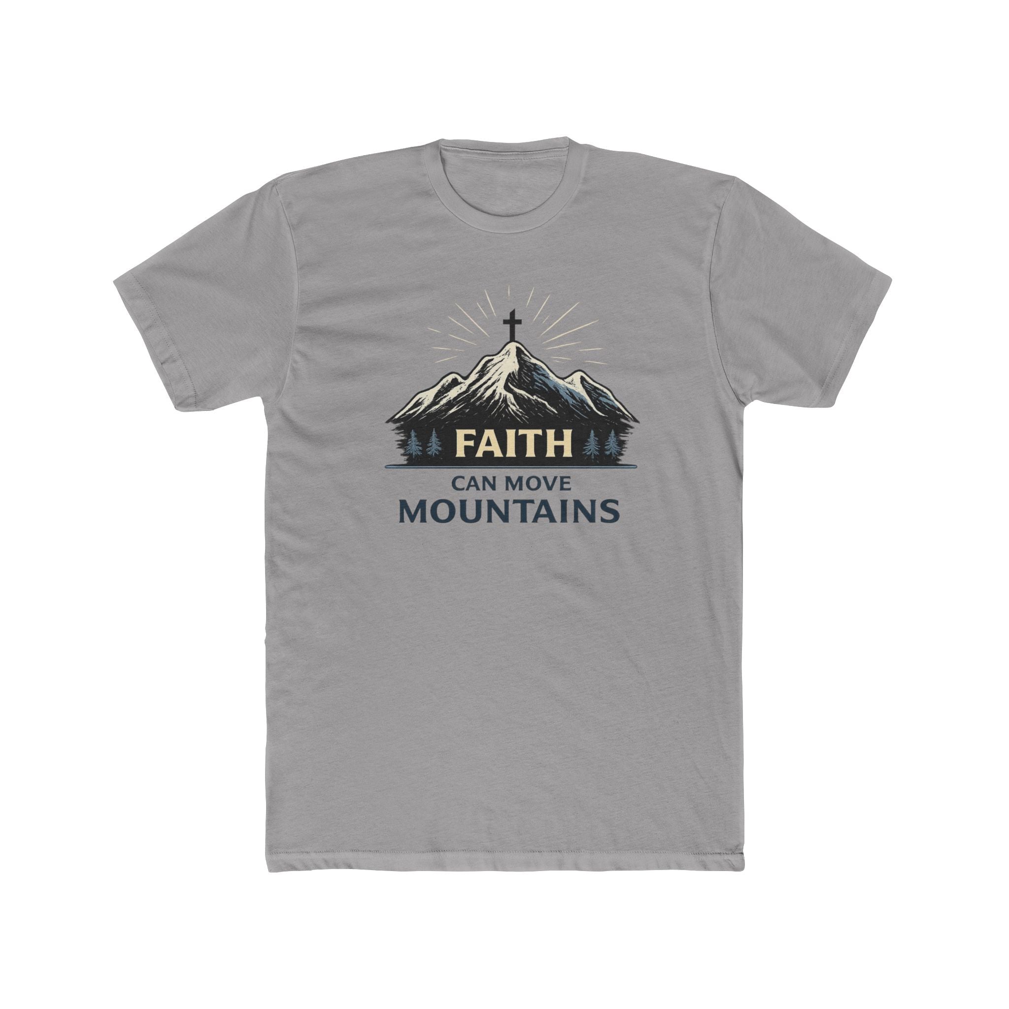 Faith Can Move Mountains T-Shirt | Christian Mountain Cross Tee