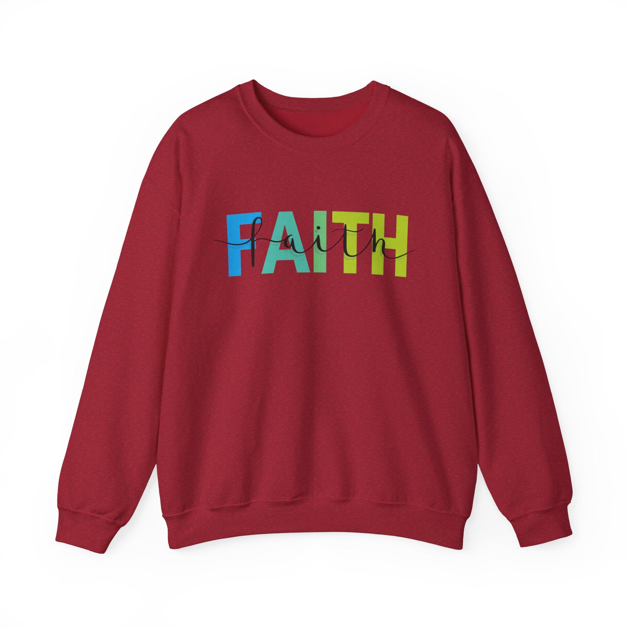 Faith Colorblock Crewneck Sweatshirt — Inspirational Christian Pullover