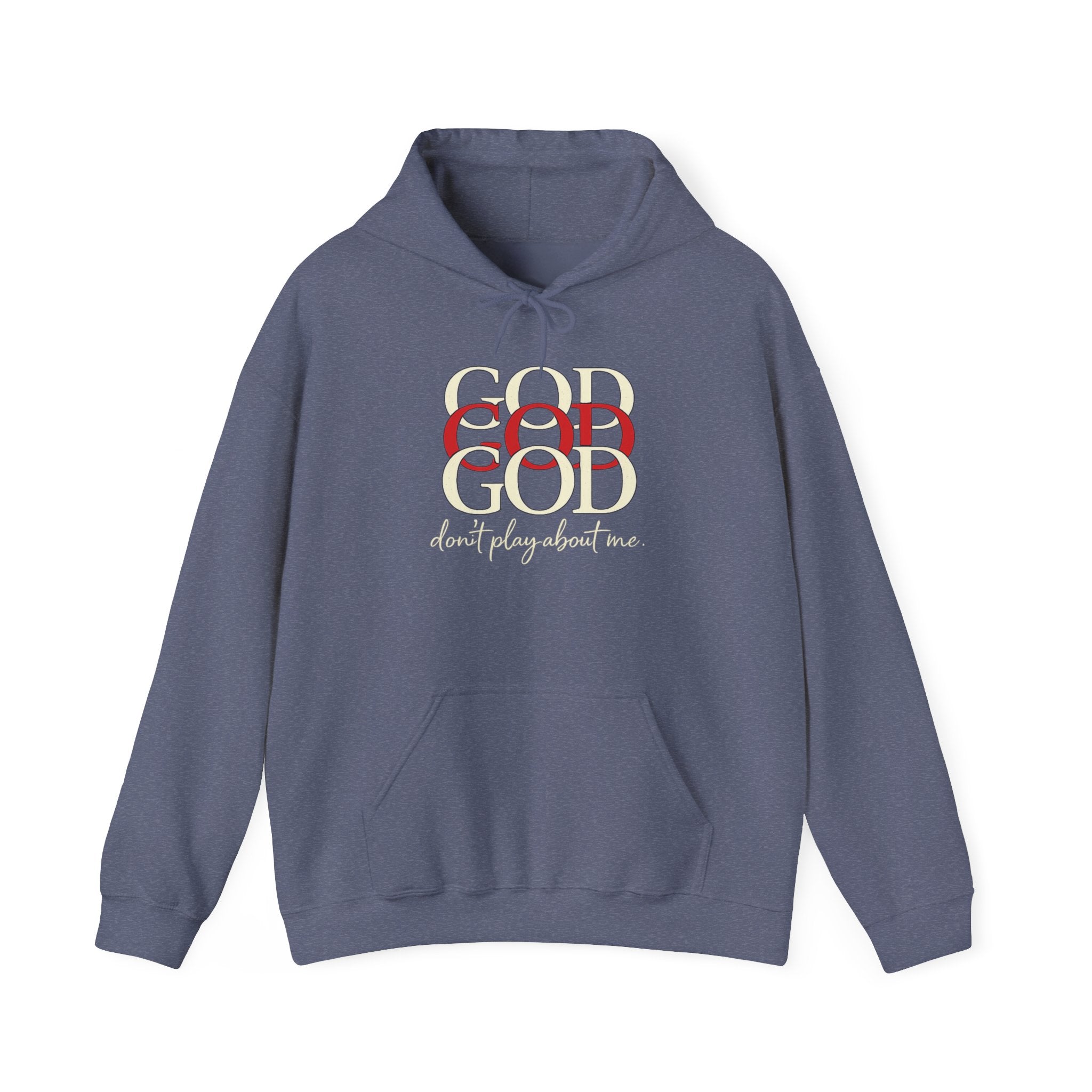 Mens God Repeated Script Hoodie — Faith Inspirational Pullover
