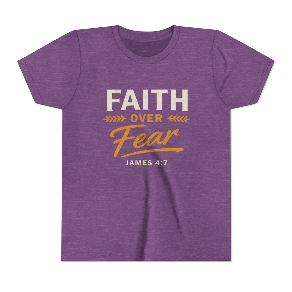 Faith Over Fear Youth Tee | James 4:7 Christian Kids Shirt