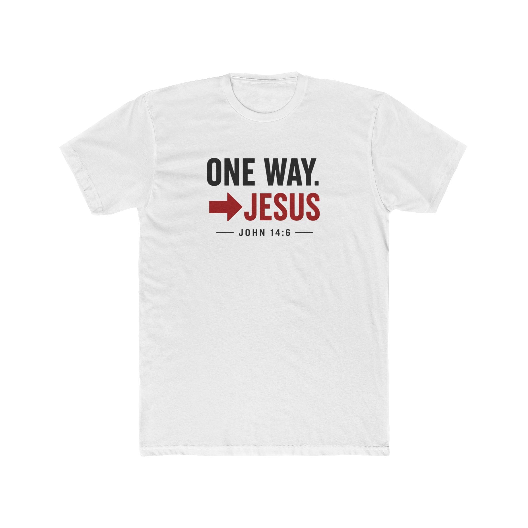 Mens One Way → Jesus T-Shirt — Christian Faith Graphic Tee