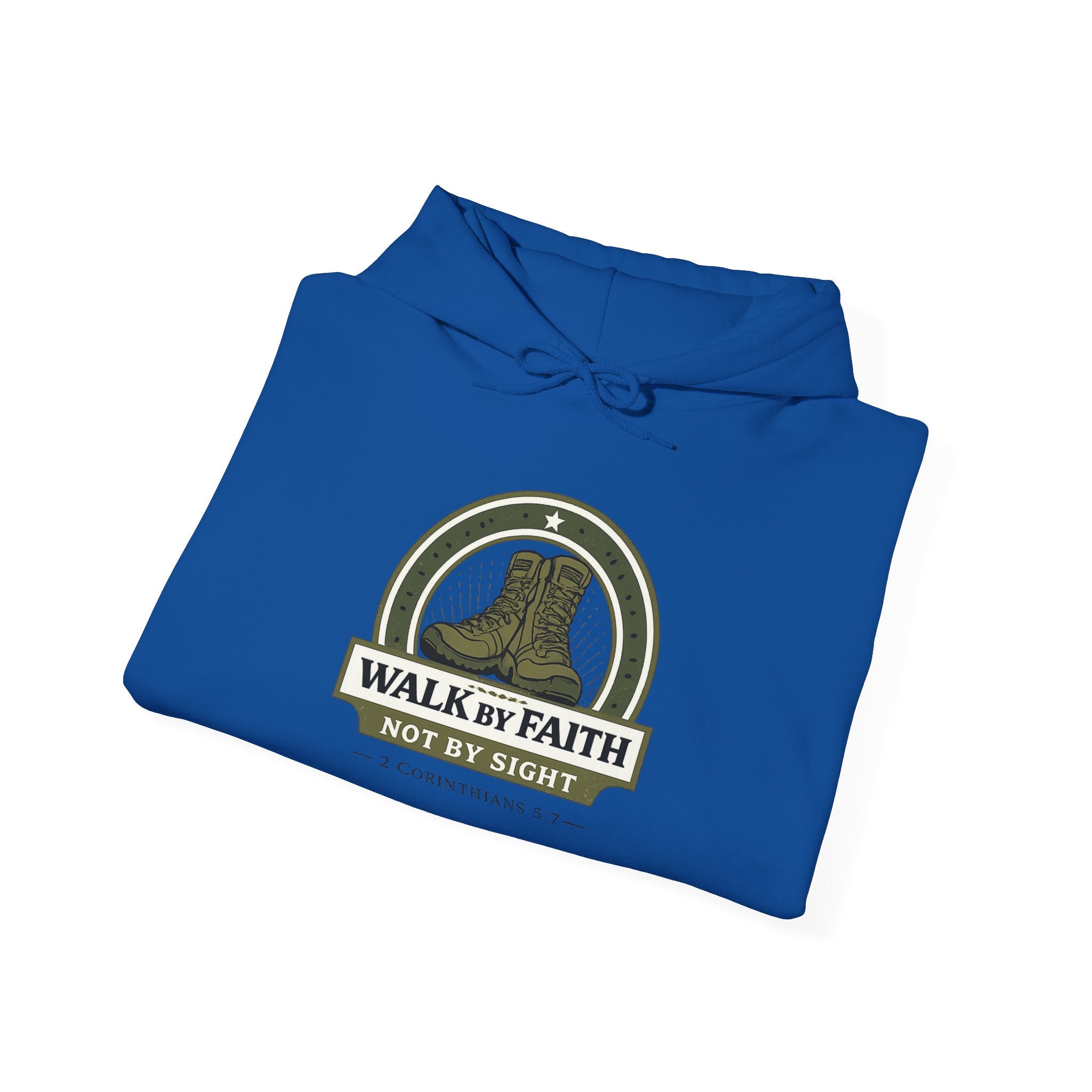 Mens Walk By Faith Hoodie – Inspirational Christian Faith Sweatshirt
