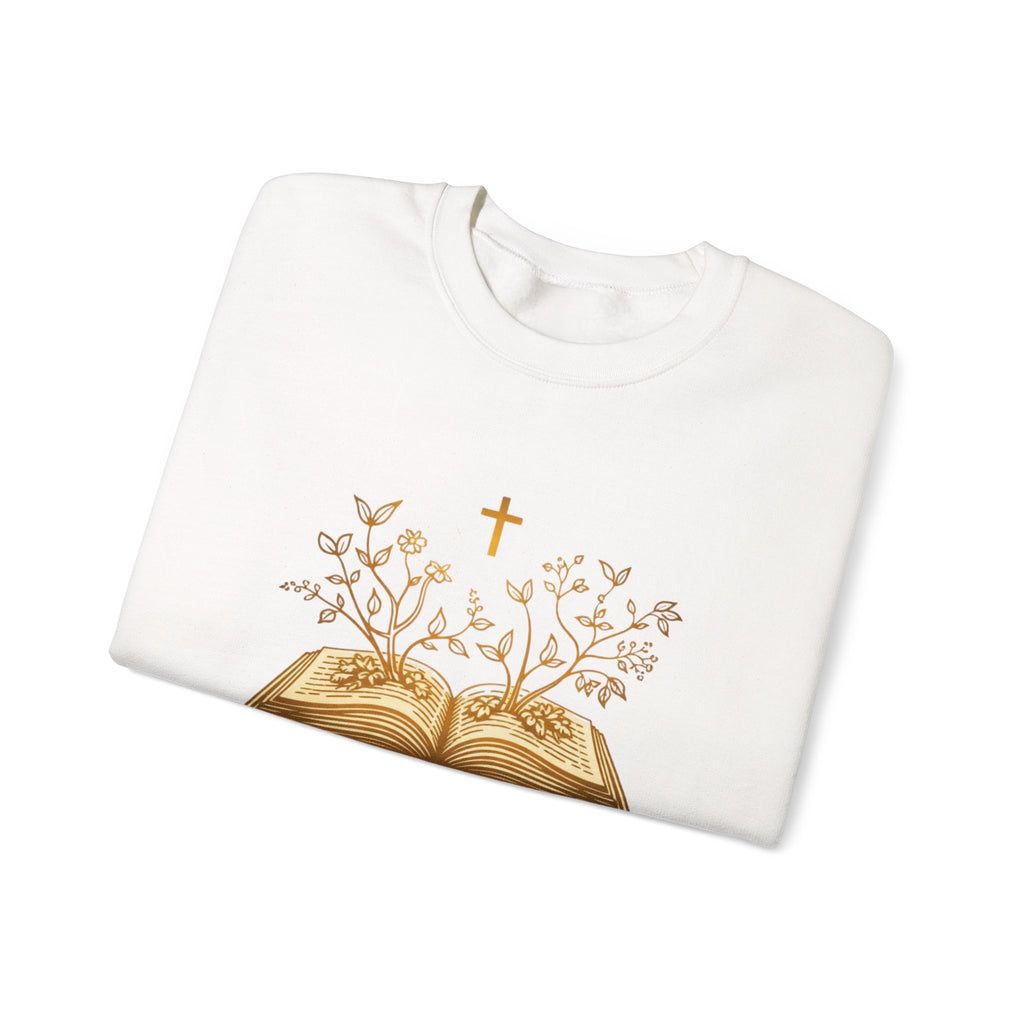 Womens Rooted in Christ Sweatshirt — Christian Faith Bible Graphic Crewneck