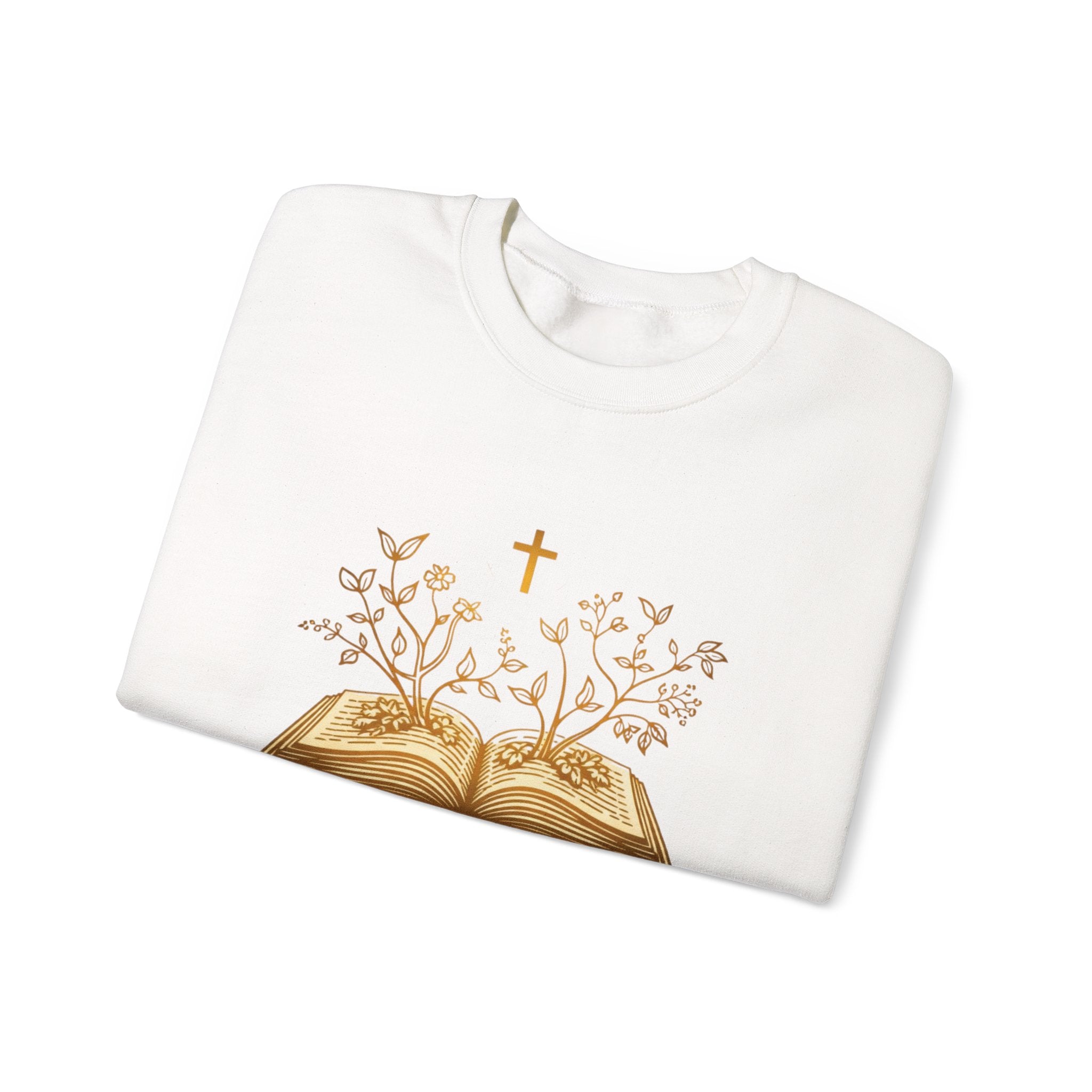 Womens Rooted in Christ Sweatshirt — Christian Faith Bible Graphic Crewneck