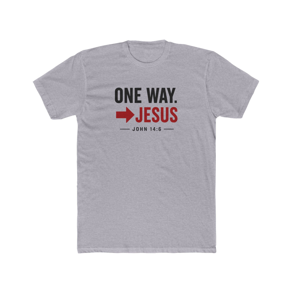 Mens One Way → Jesus T-Shirt — Christian Faith Graphic Tee