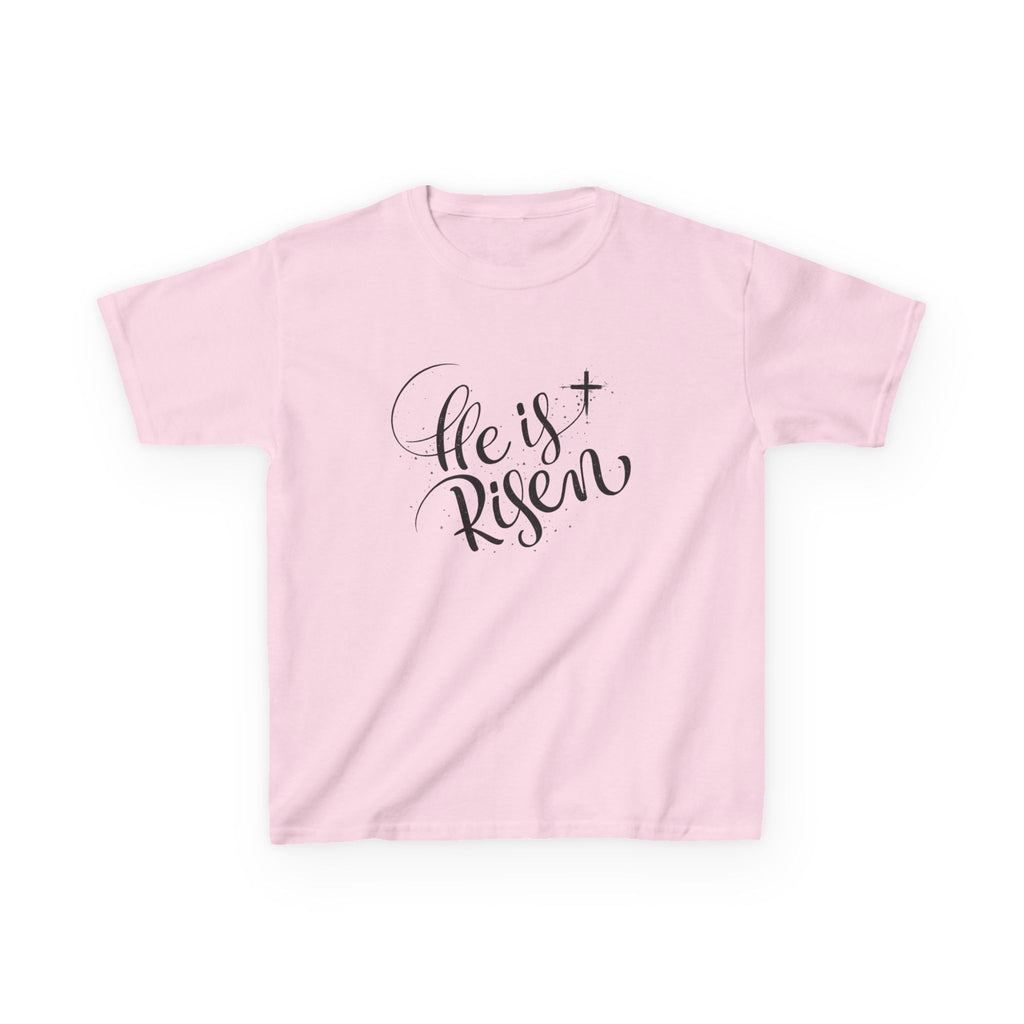 Girls Kids T-Shirt  "He Is Risen" Easter Christian Tee