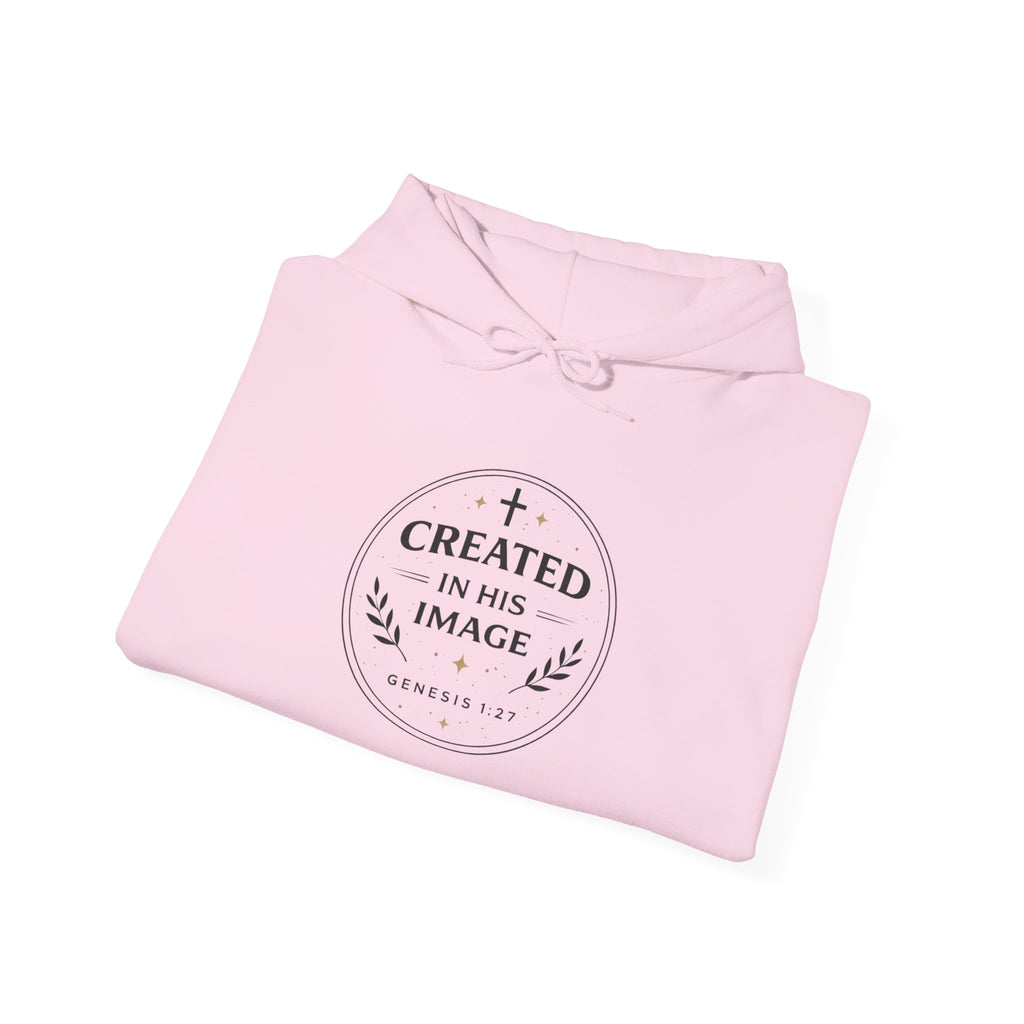 Womens Created in His Image Hoodie — Christian Faith Hooded Sweatshirt