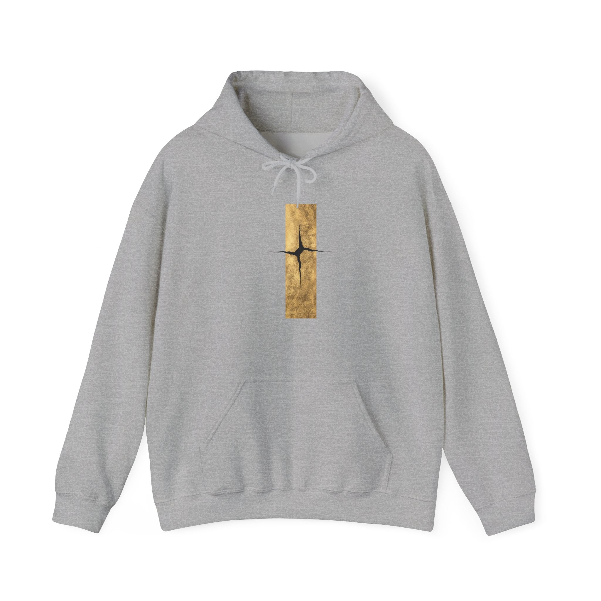 Women Kintsugi Gold Crack Hoodie — Minimal Vertical Repair Art Pullover