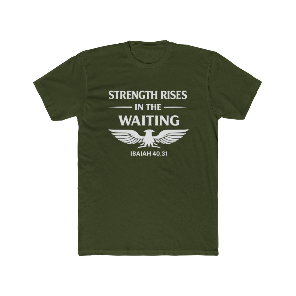 Strength Rises In The Waiting T-Shirt | Eagle Shield Graphic