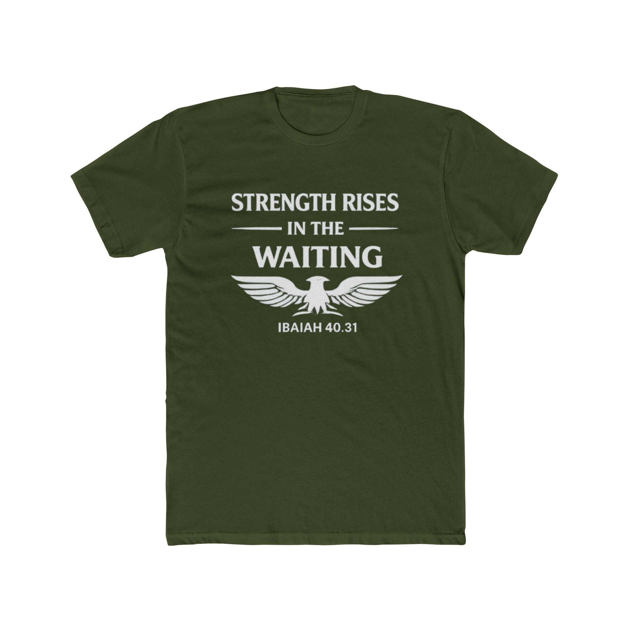 Strength Rises In The Waiting T-Shirt | Eagle Shield Graphic